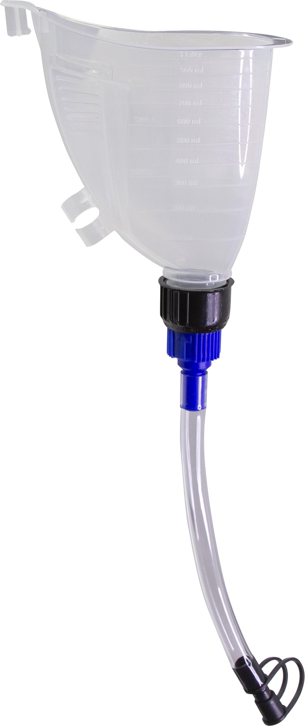 FloTool Hopkins 10704 Measu-Funnel with On/Off Spout - 2 Quart Black Plastic Funnel for Automotive Fluids, Oil Changes & DIY Projects