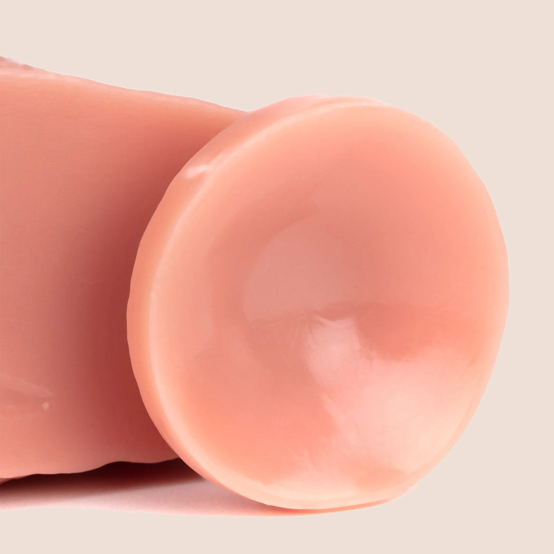 Basix 10 Inch Realistic Dildo with Strong Suction Cup - Flexible Yet Firm Silicone Adult Toy for Solo Play & Couples Use - Perfect for Bedroom Fun, BDSM, and Spicing Up Your Sex Life