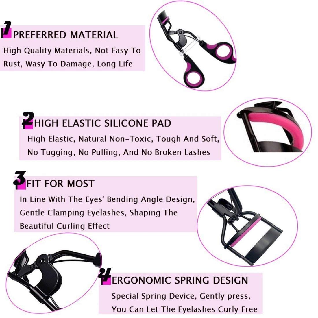 AlexVyan Professional Eyelash Curler - Premium Lash Curling Tool for Women, Girls & Ladies | Perfect for Makeup, Cosmetics & Enhancing Natural Lashes | Great for Daily Use, Special Occasions & Professional Makeup Artists
