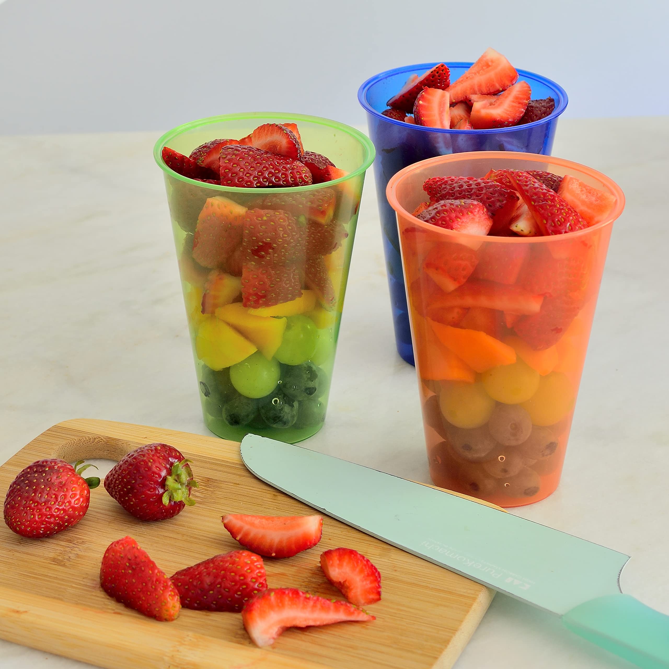 Youngever 7-Piece Reusable Plastic Parfait Cups Set with Lids & Inserts - 12oz Spill-Proof Dessert & Yogurt Containers for Parties, Meal Prep & Snack Storage