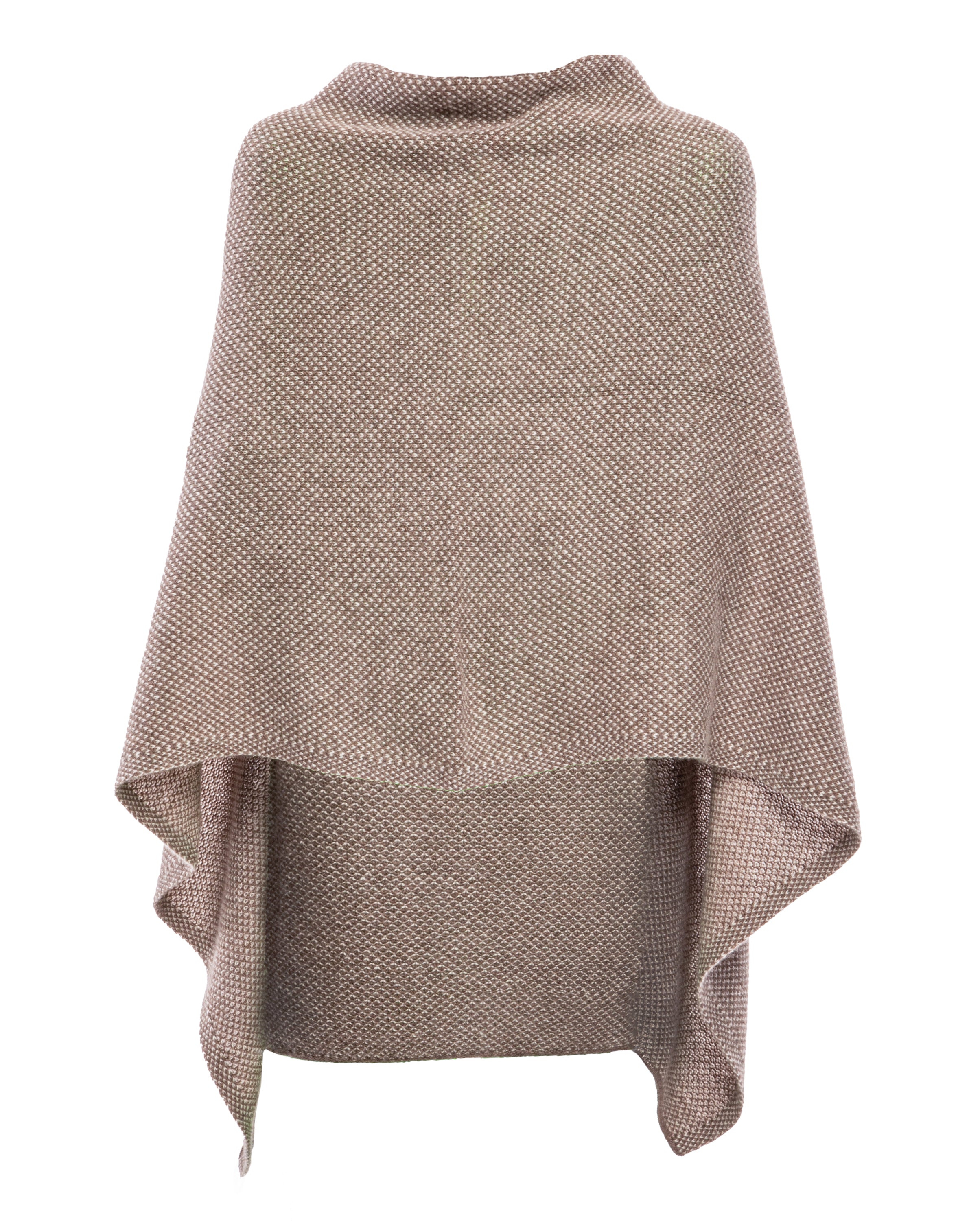 Luxury Women's Pure Cashmere Asymmetrical Poncho Shawl - Soft Light Brown Winter Wrap for Fall & Winter Fashion, Office Wear & Outdoor Activities