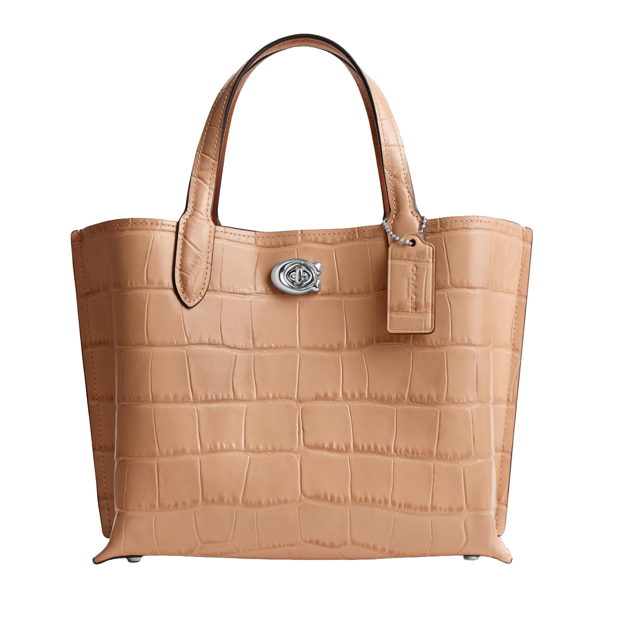 Coach Women's Embossed Croc Willow Tote 24 - Stylish Leather Handbag for Work, Travel & Everyday Use | Premium Designer Shoulder Bag for Women
