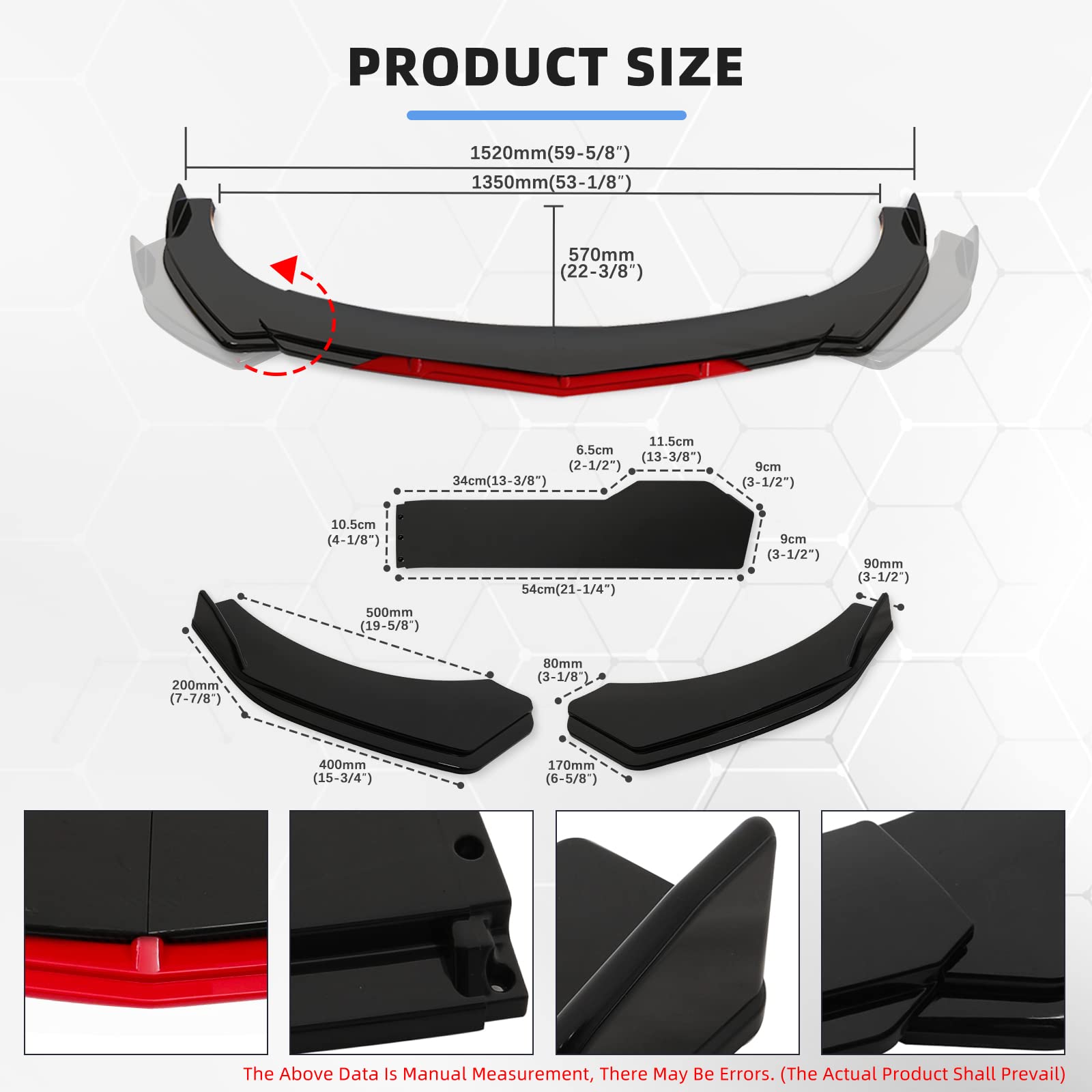 Universal Front Bumper Lip Splitter & 86.6