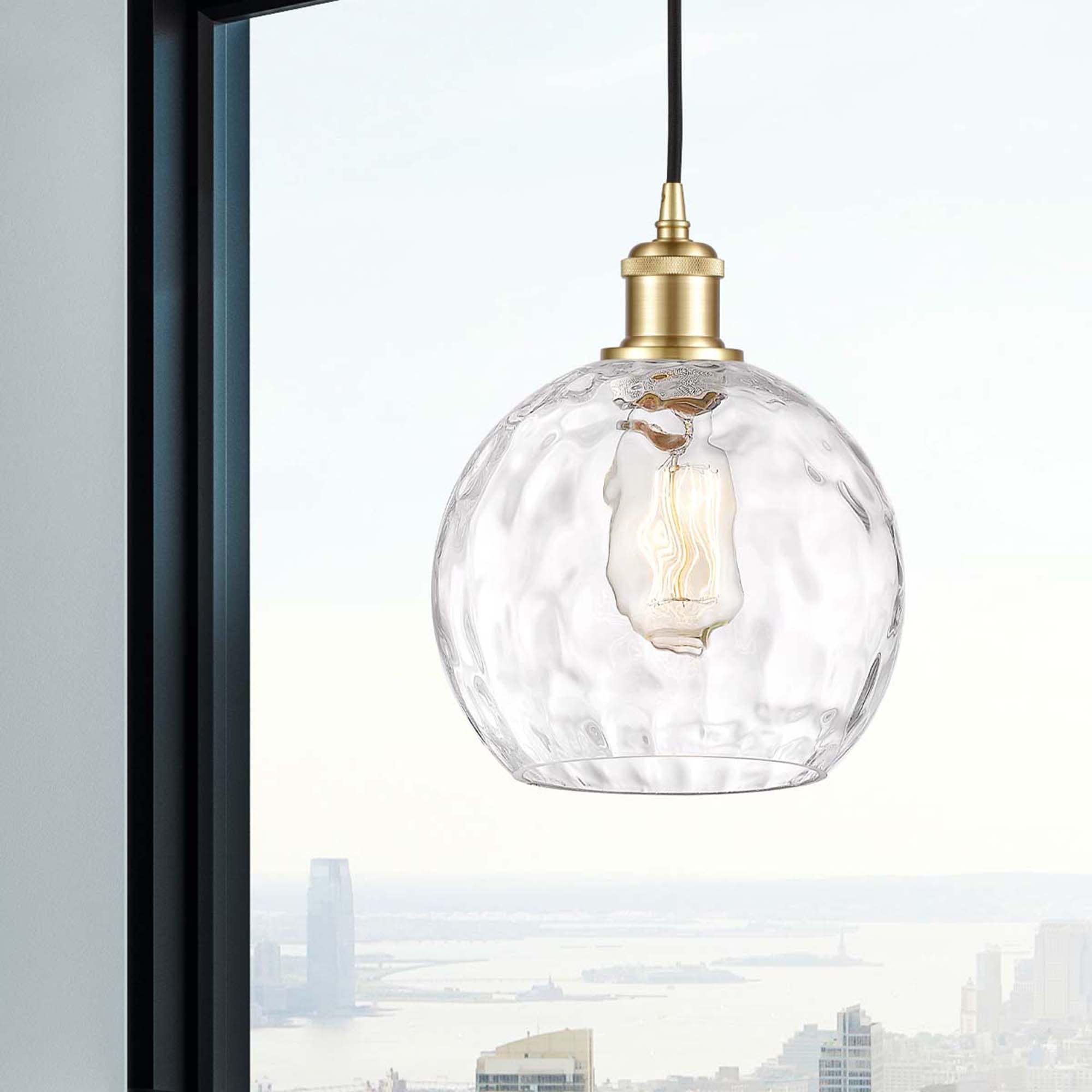 Innovations Lighting Athens Water Glass Mini Pendant Light - 1-Light Industrial Style Pendant Fixture (10