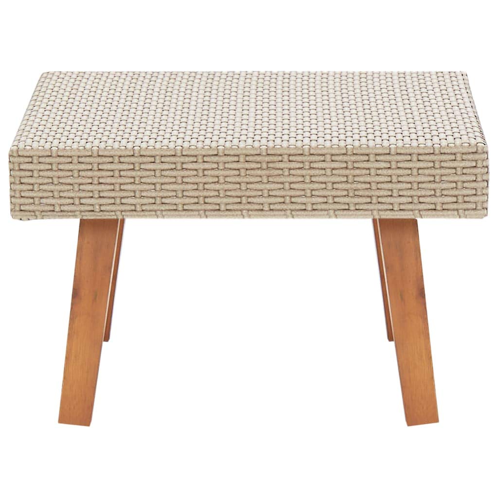 Outdoor Coffee Table - Weather-Resistant Poly Rattan in Beige - Perfect for Patio, Garden, and Poolside Relaxation