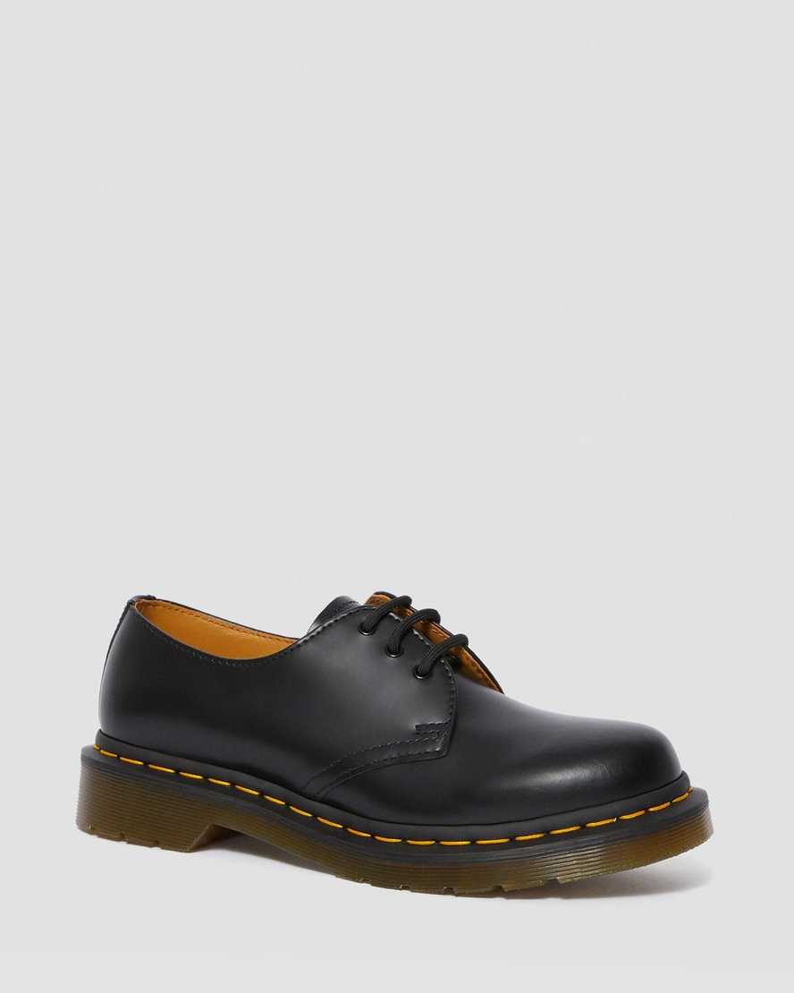 Dr. Martens 1461 Black Smooth Leather Oxford Shoes for Women - Classic 3-Eye Lace-Up Style for Office, Casual & Everyday Wear