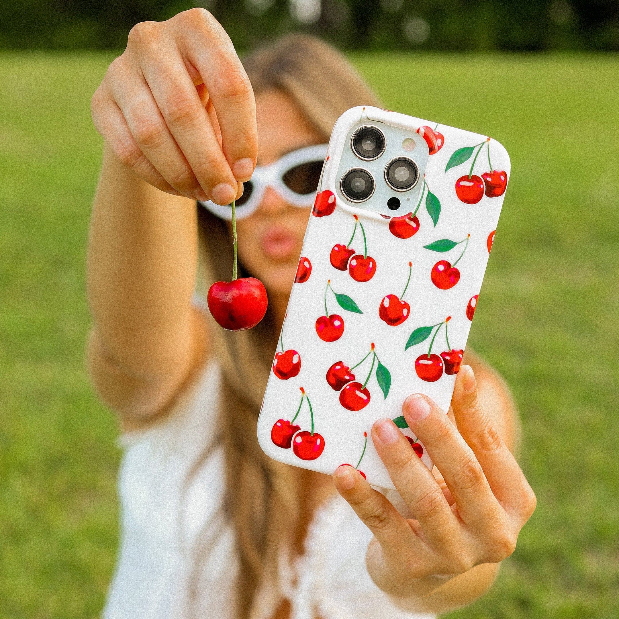 Mon Cheri Cherry iPhone Case - Cute & Durable Phone Cover for iPhone 13/14/15 - Perfect for Everyday Use, Travel & Gifts