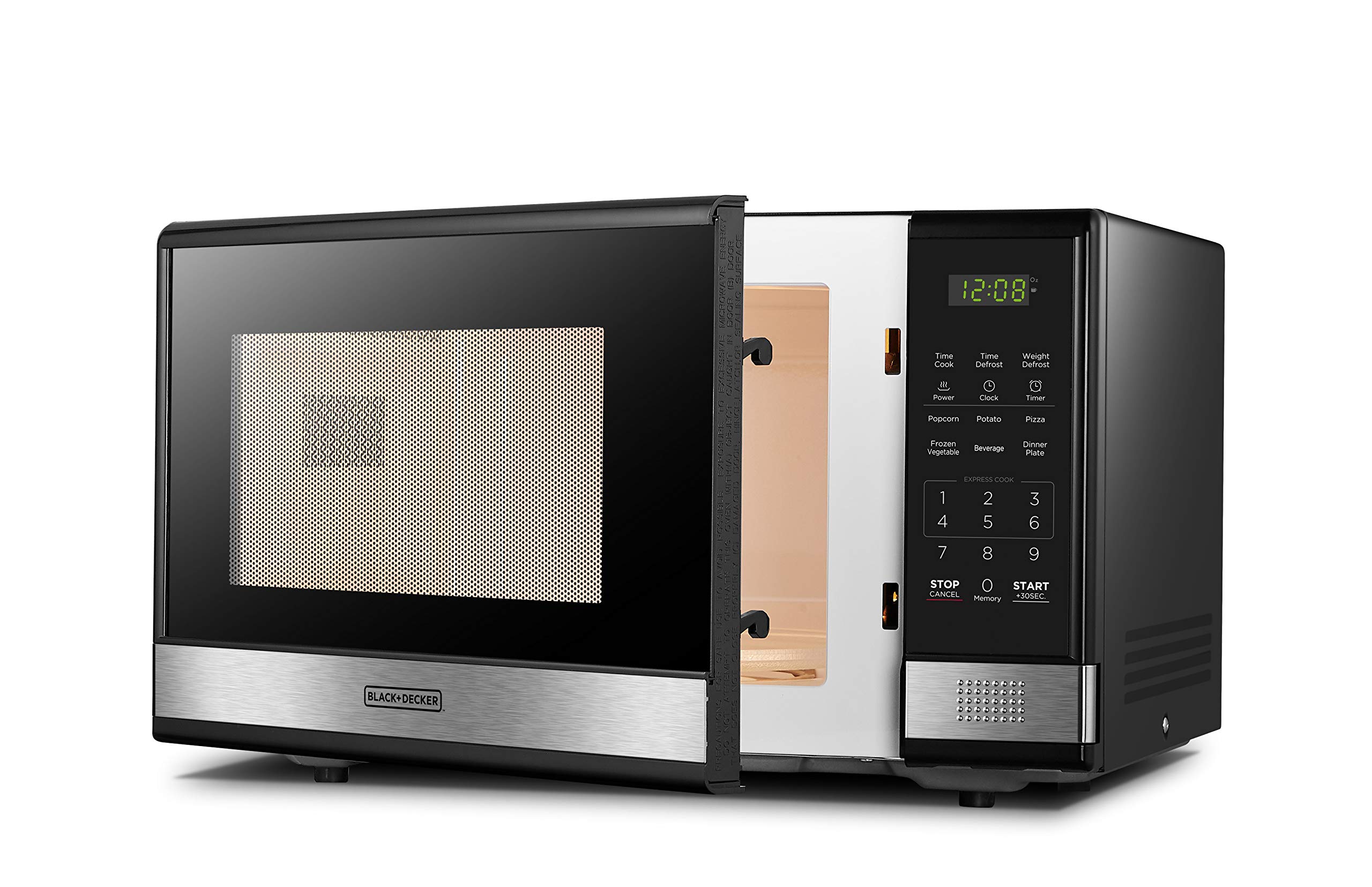 BLACK+DECKER 1.1 Cu.ft Digital Microwave Oven with LED Display & BISSELL CleanView Swivel Upright Bagless Vacuum Cleaner - Perfect for Small Kitchens and Quick Home Cleaning