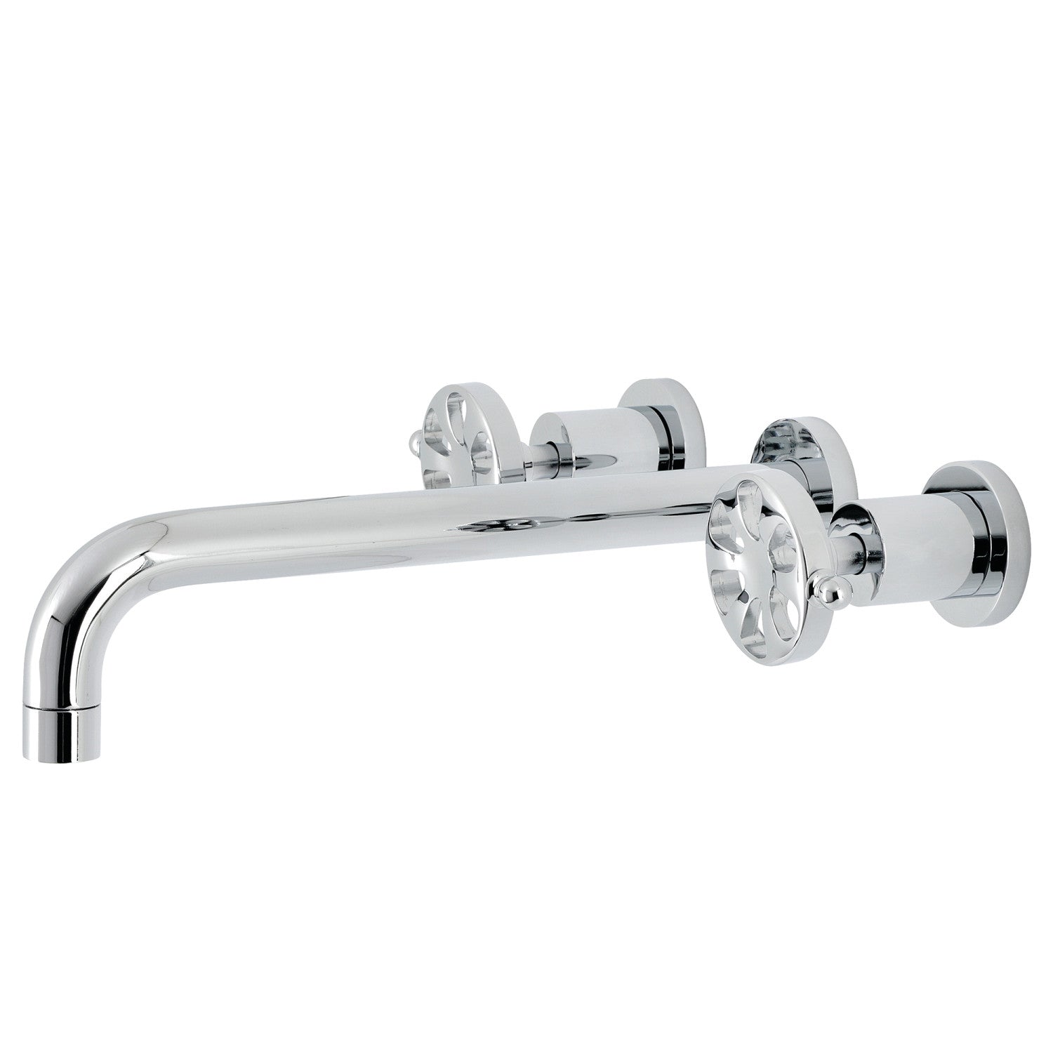 Belknap KS8051RX Polished Chrome 3 Hole Wall Mount Roman Tub Faucet with Two Handles - Perfect for Bathroom Renovation and Luxury Spa Experience