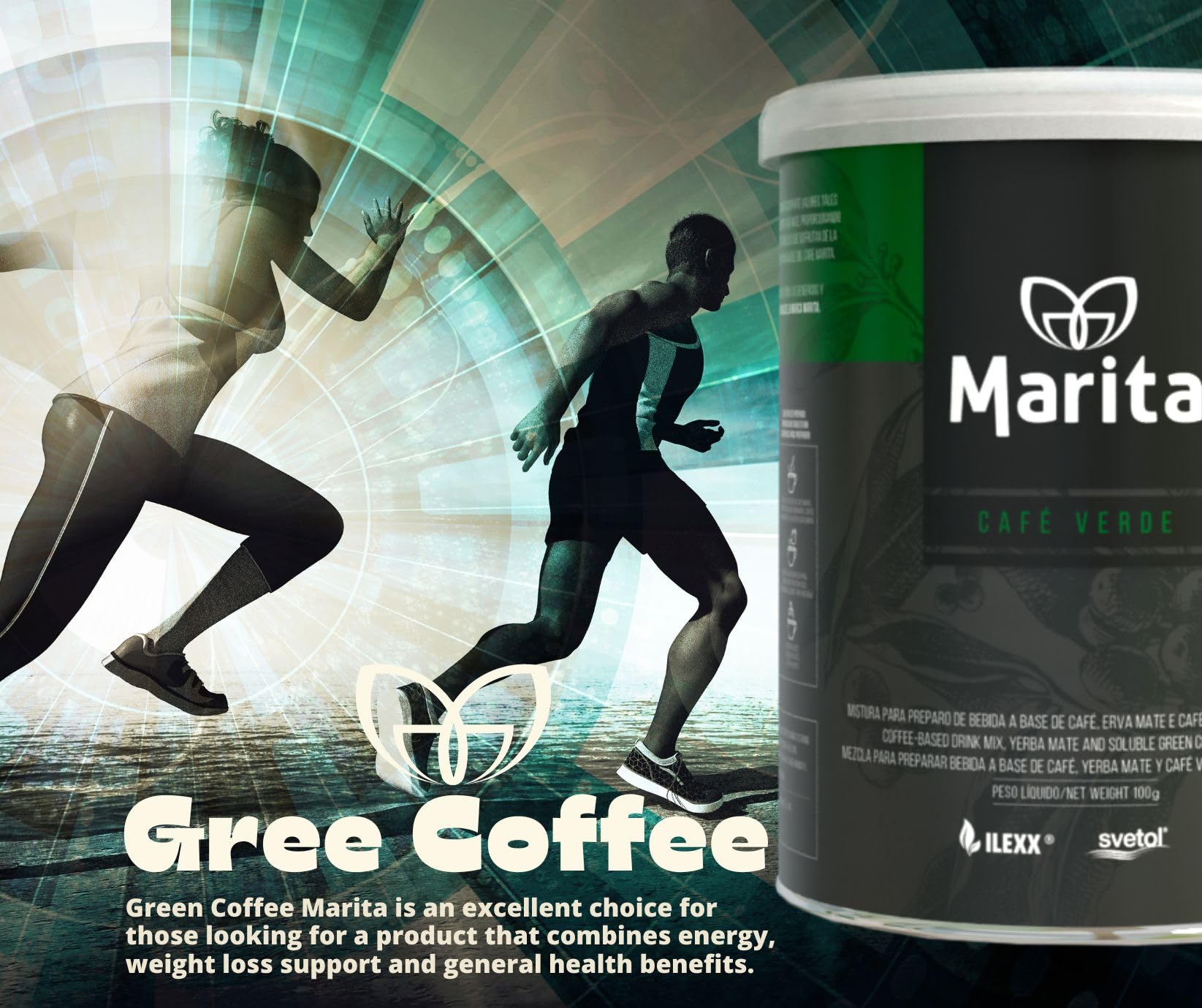 Premium Organic Marita Green Coffee Blend with Yerba Mate - 3.5 oz | Antioxidant-Rich Energy Boost | Perfect for Morning Focus & Afternoon Pick-Me-Up
