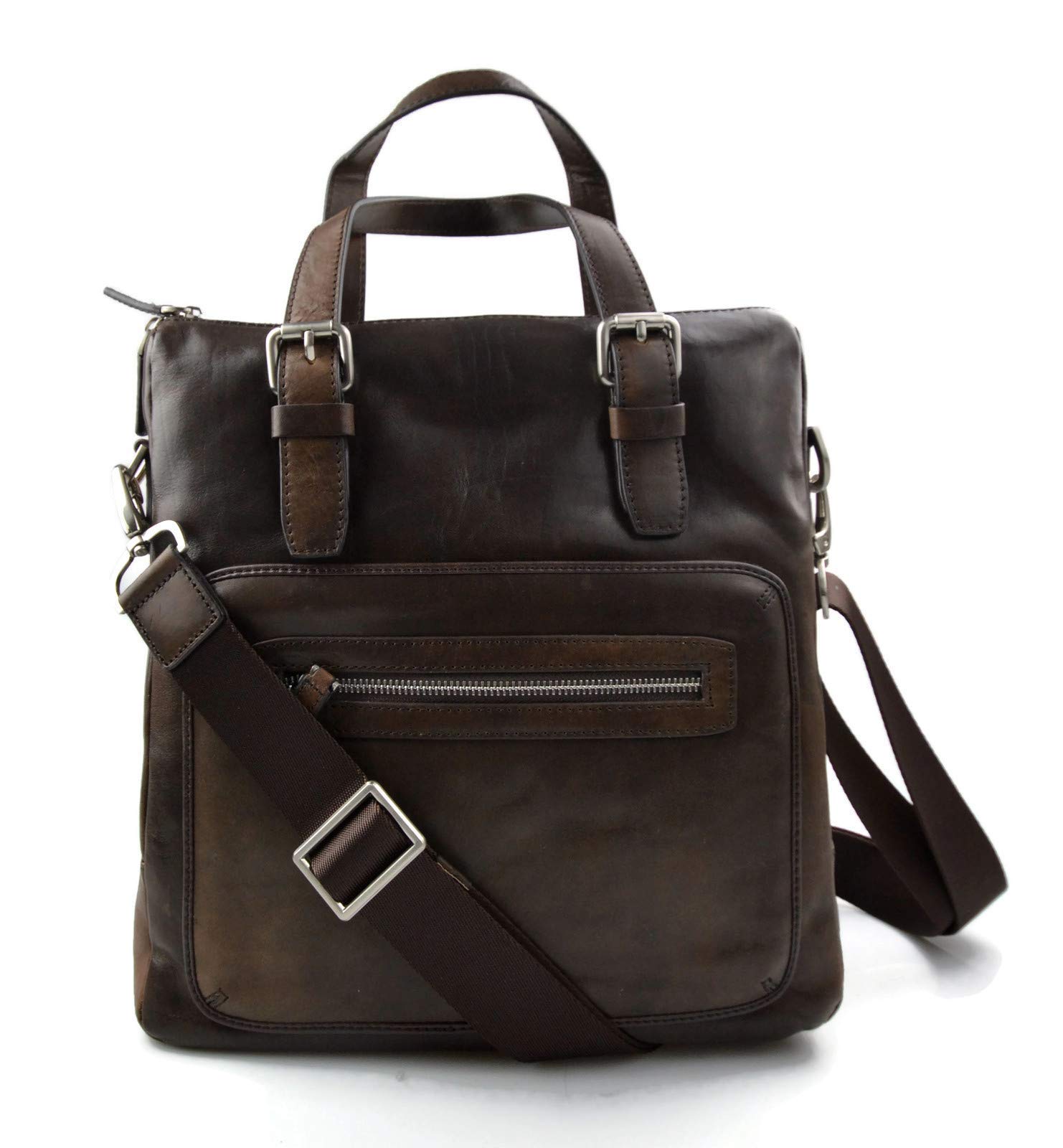 Italian Leather Messenger Bag for Men & Women - Professional Crossbody Laptop Briefcase for iPad, Notebook - Perfect for Office, Travel & Business Use