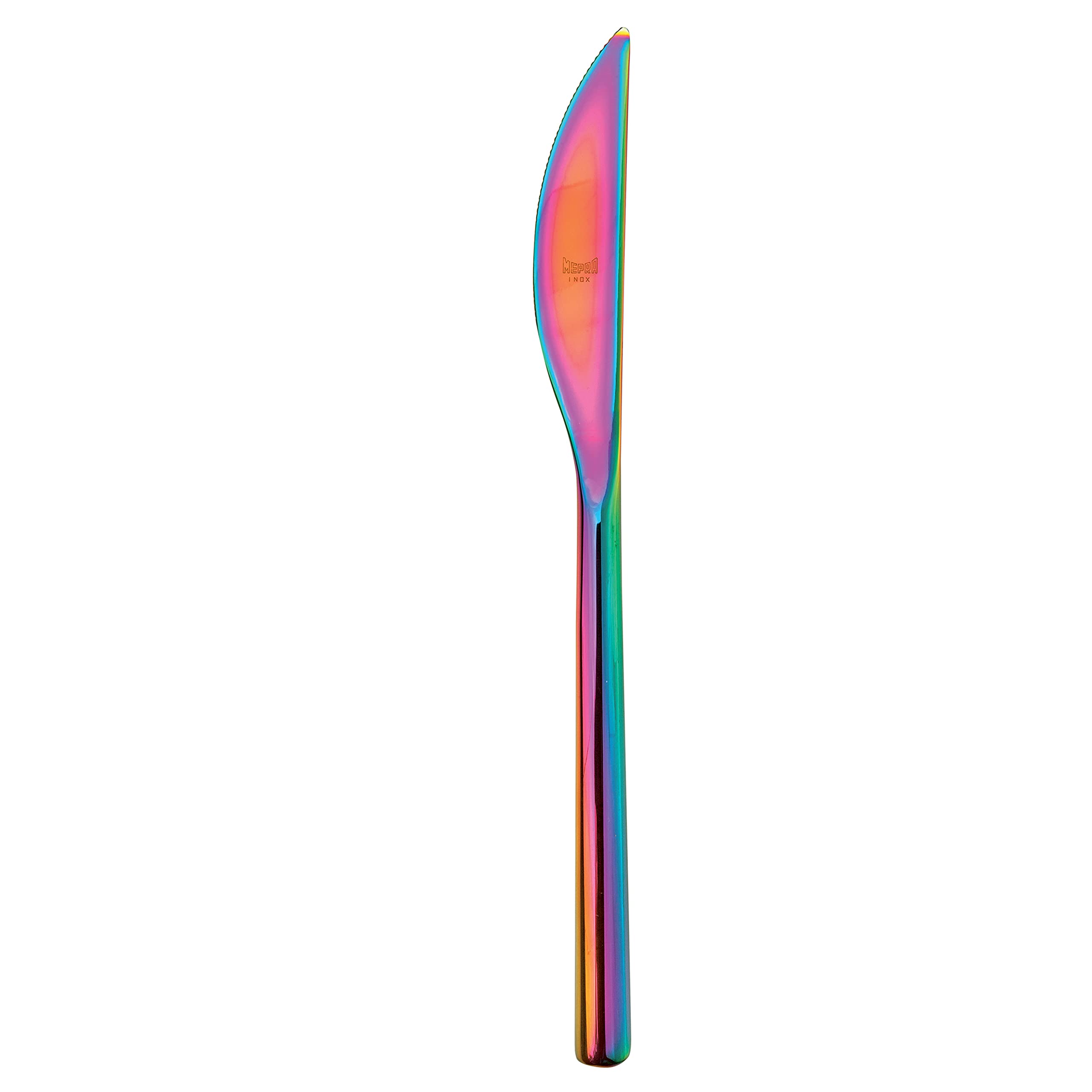 Mepra AZ10941106 Rainbow Fruit Knife Set - 12 Pack, 20cm Stainless Steel Blade with Polished Rainbow Finish, Dishwasher Safe Kitchen Cutlery - Perfect for Fruit Platters, Cheese Boards & Party Serving