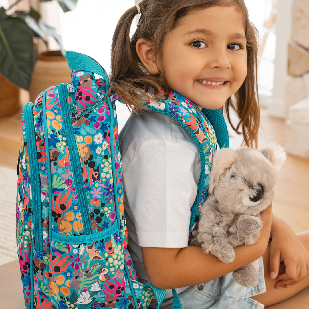 Cute Australian Animals Themed Backpack for Kids - Kangaroo Koala Print School Bag for Boys & Girls - Perfect for Preschool, Daycare & Travel Adventures