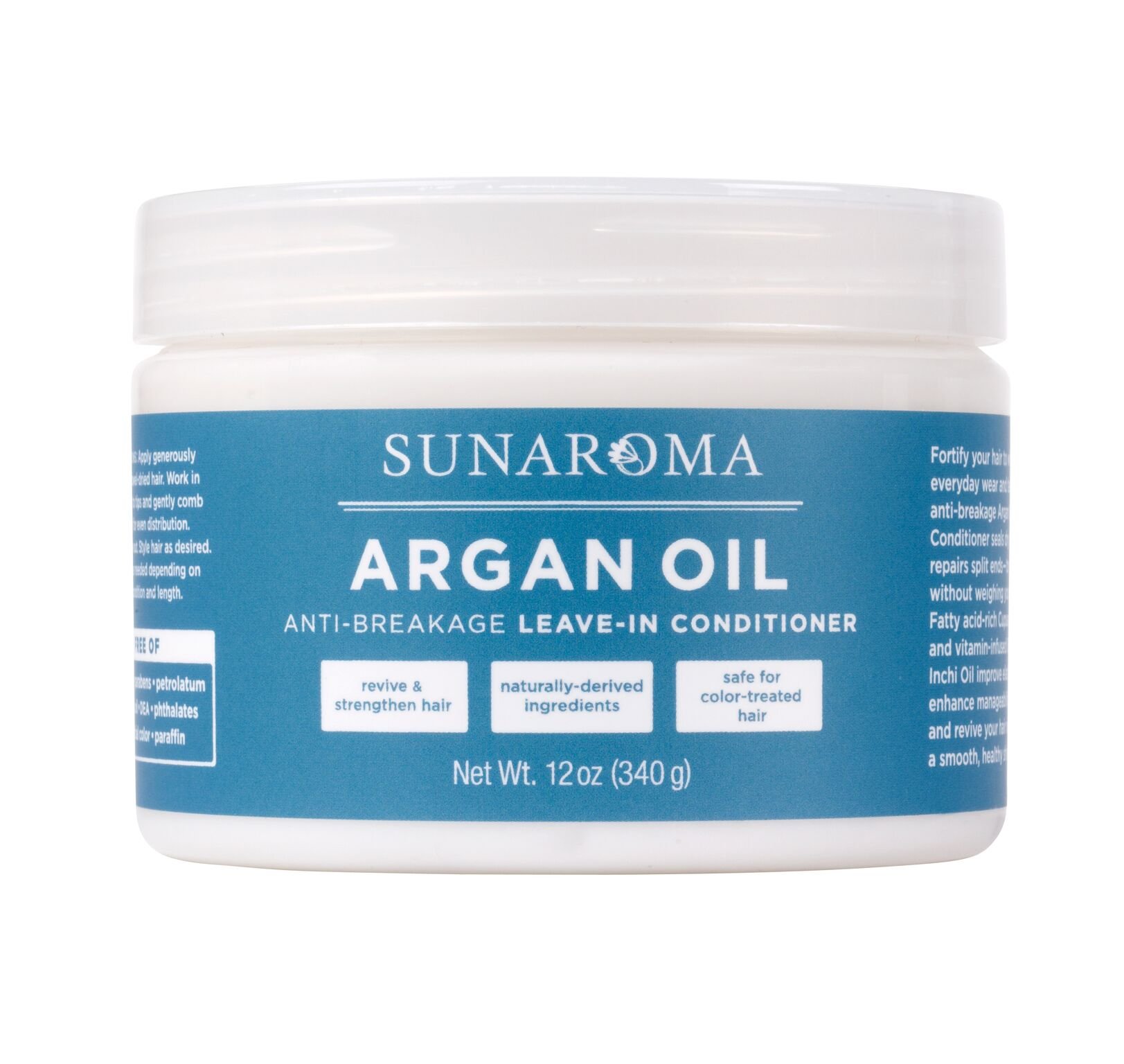 SUNAROMA Argan Oil Leave-In Conditioner for Dry & Damaged Hair - Hydrating & Repairing Hair Treatment for Frizz Control & Shine - Perfect for Daily Use & Salon-Quality Results