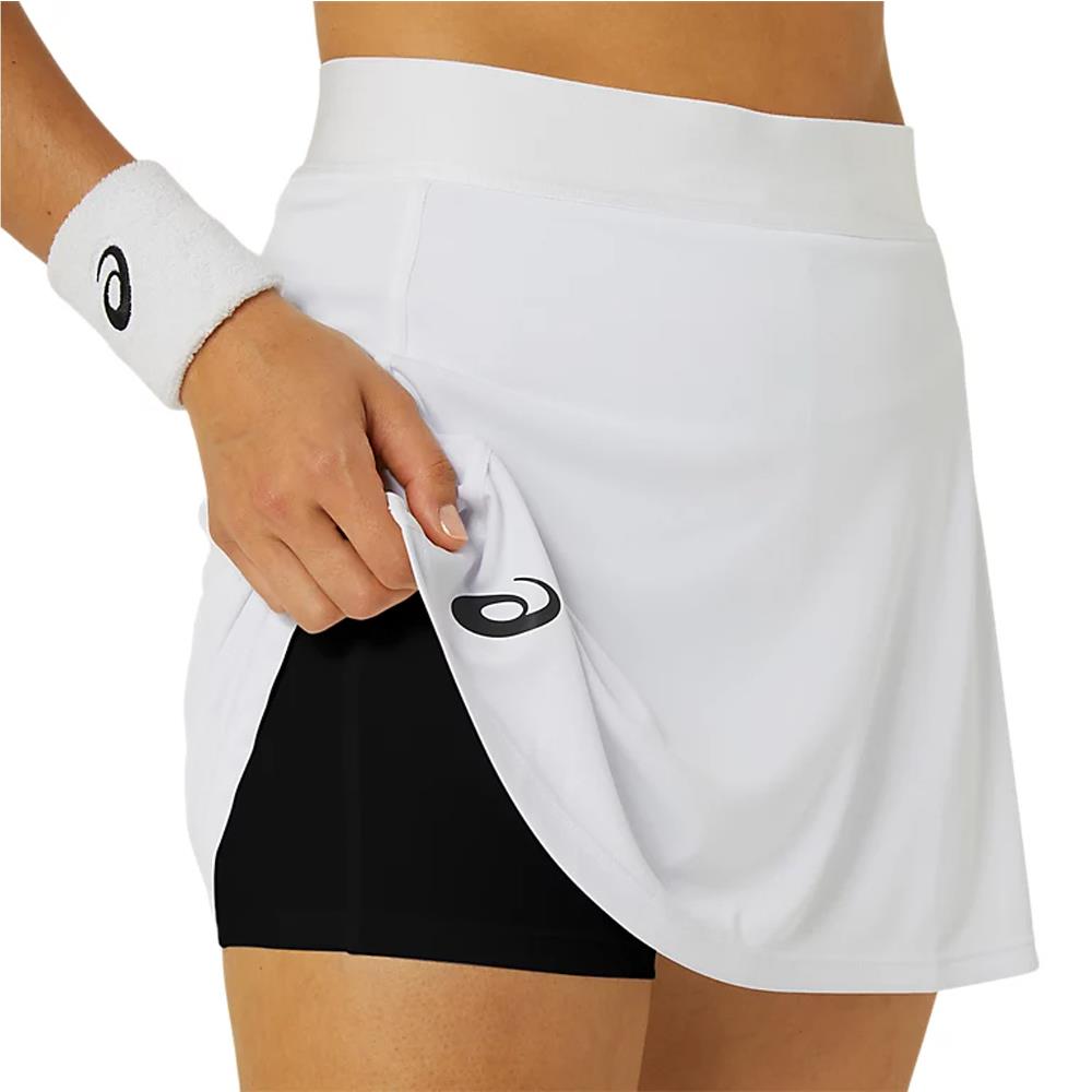 ASICS Women's Match Skort Tennis Shorts - White Athletic Skirt with Built-in Shorts for Tennis, Golf & Running | Breathable Comfort & Freedom of Movement