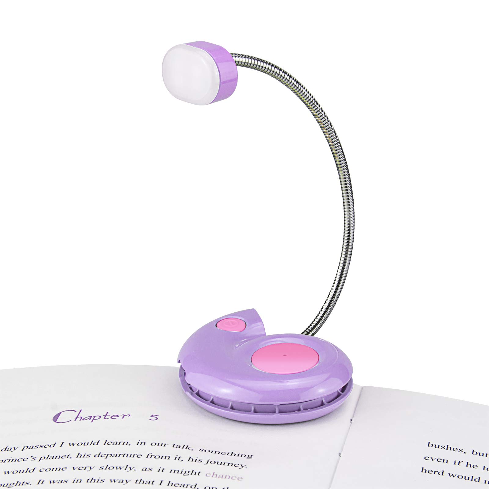 USB Rechargeable LED Book Light - 3 Brightness Dimmable Reading Light for Kids & Adults, Perfect for Bedtime Reading, Travel & Night Studying (Violet) - Ideal Gift for Bookworms & Students