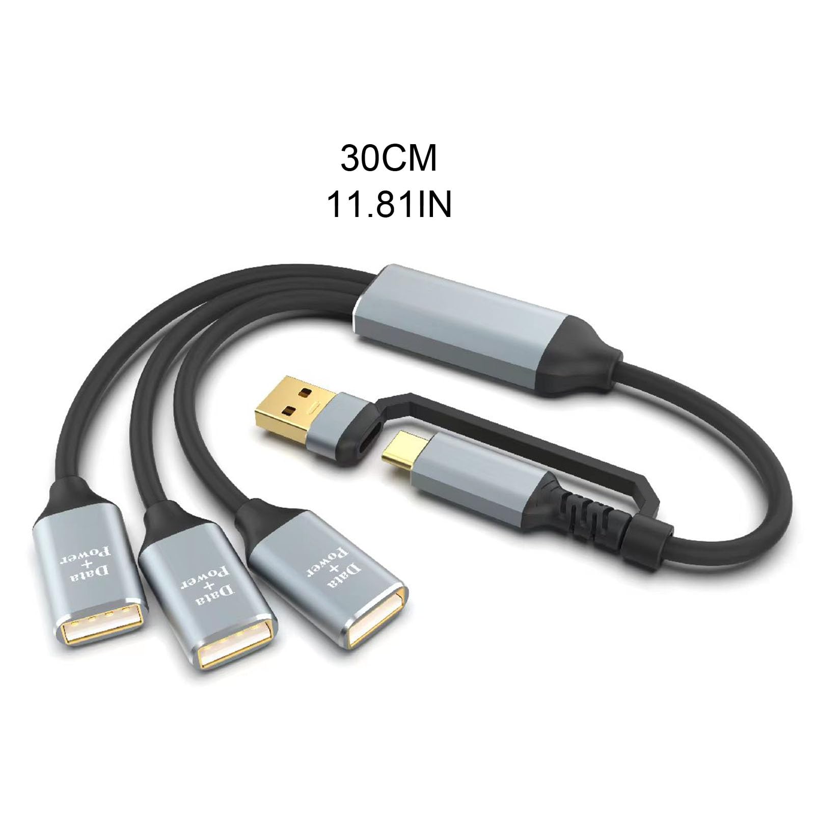 USB C to USB 2.0 Female Adapter Converter - 3-Port Hub for Data Transfer & Charging | Compatible with Laptop, Tablet, Smartphone & More | Fast USB 2.0 Speed for Multiple Devices Connection