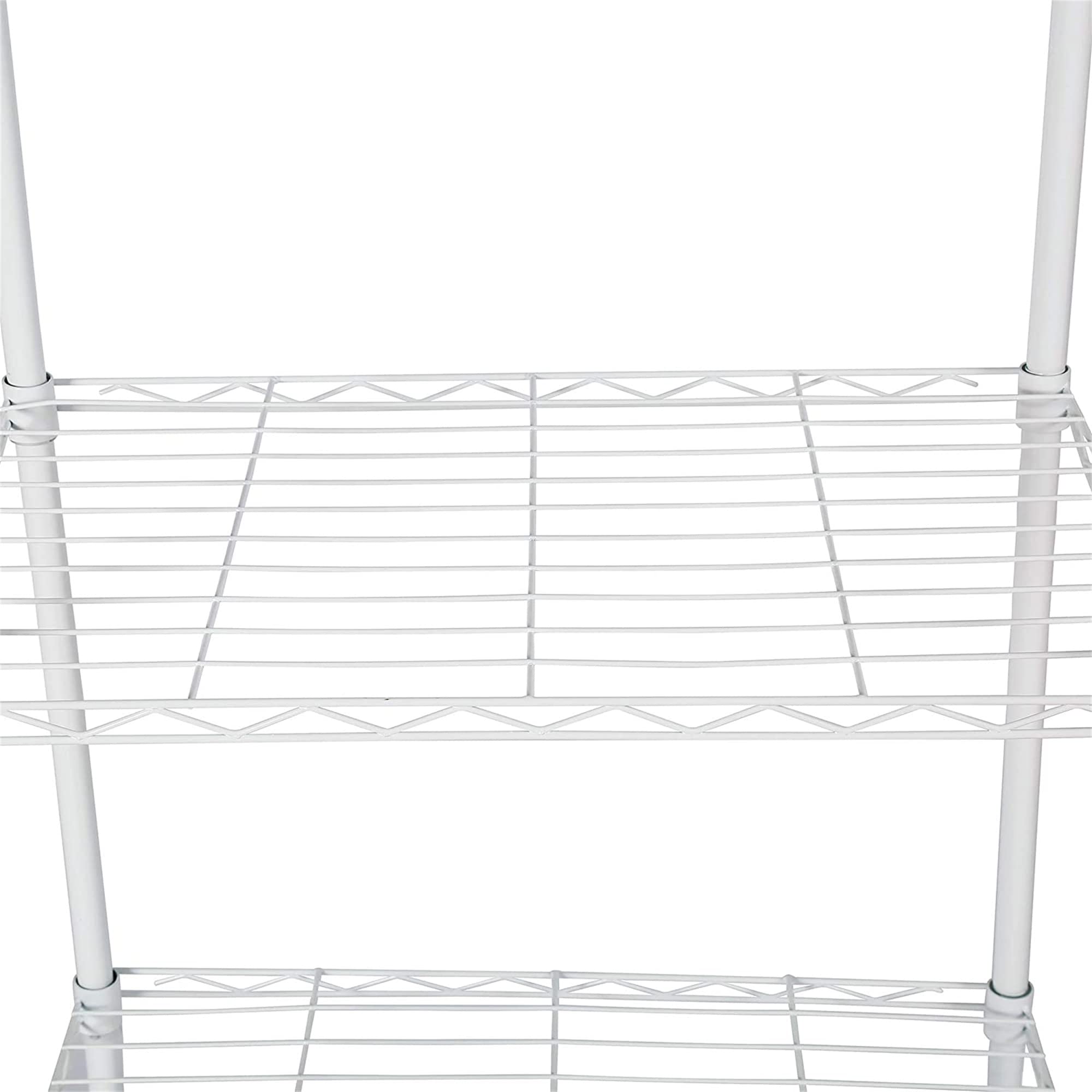 HOMEFORT 6-Tier Heavy Duty Wire Shelving Unit - 6-Shelf Metal Storage Rack for Pantry, Closet, Kitchen & Laundry Organization - Durable Space Saving Organizer (White) - Ideal for Home Storage, Garage Shelving & Commercial Use