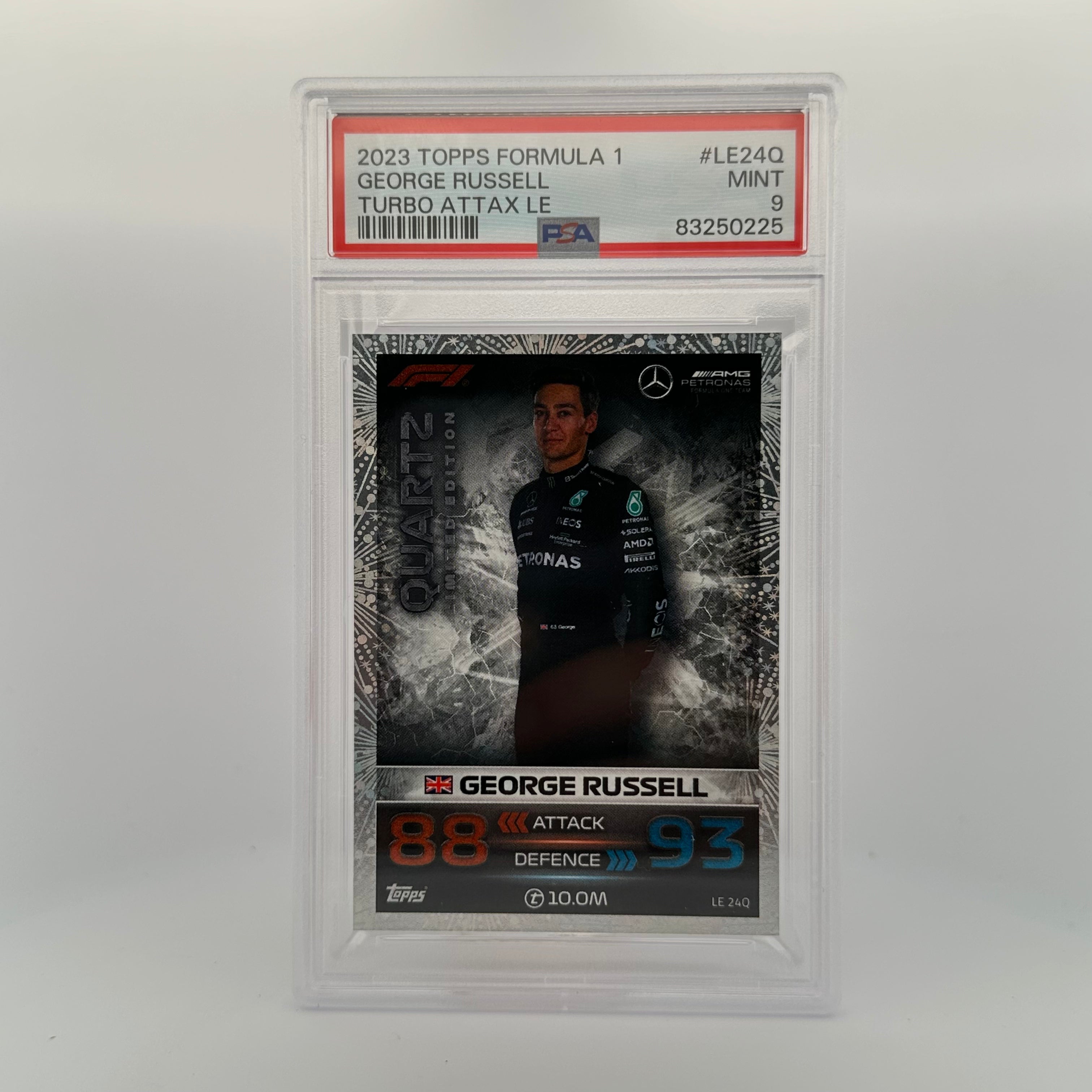 PSA 9 Graded George Russell #LE24Q Quartz Limited Edition F1 Racing Card - Perfect for Collectors, Display, and Investment