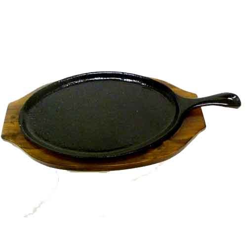 Cast Iron Sizzling Steak & Fajita Platter - Heavy Duty Skillet for Grilling, Searing & Serving - Perfect for Steakhouse Meals, Mexican Dishes & Family Dinners