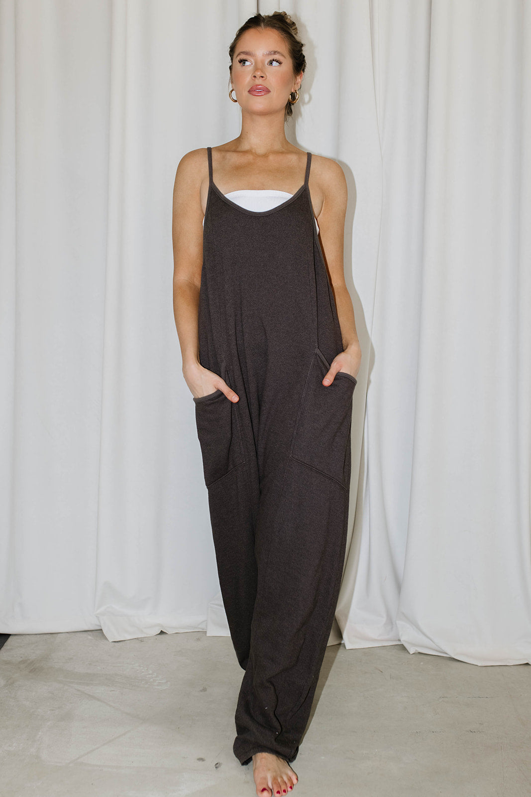Raelynn Women's Casual Jumpsuit in Washed Black - Stylish One Piece Romper for Everyday Wear, Date Night & Summer Outfits