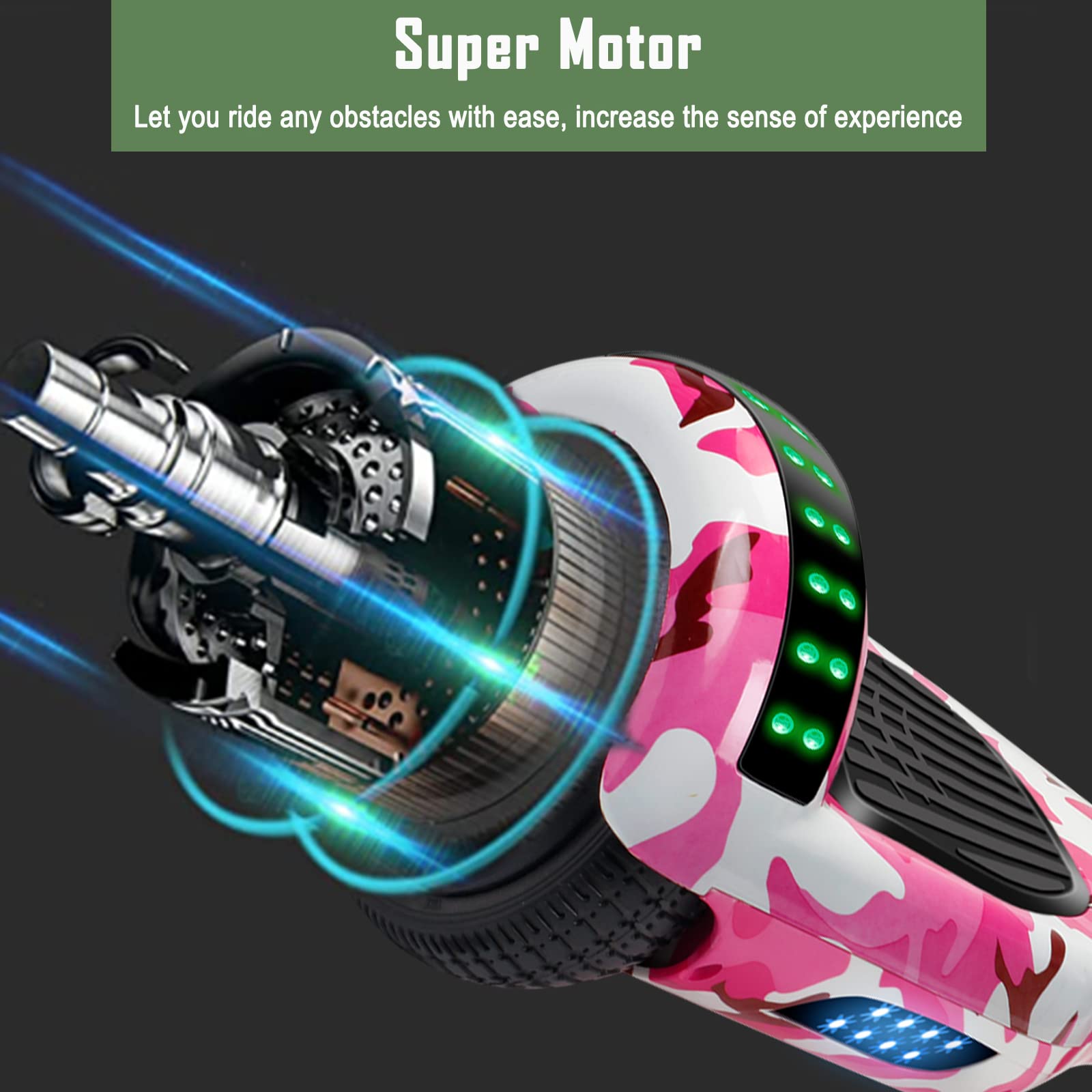 Self Balancing Hoverboard Scooter with Seat Attachment - 6.5