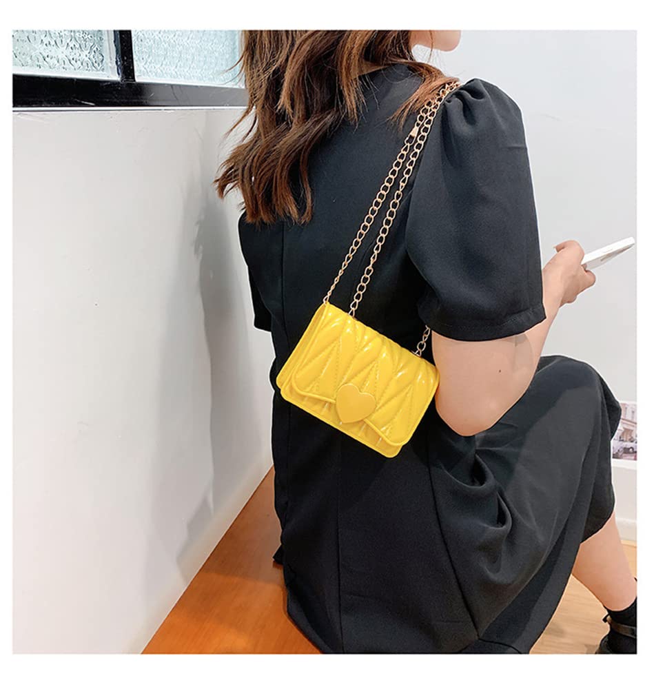 Cute Mini Shoulder Bag for Little Girls - Heart Shaped Crossbody Purse for Toddlers & Kids (Yellow) | Perfect for School, Parties & Daily Use