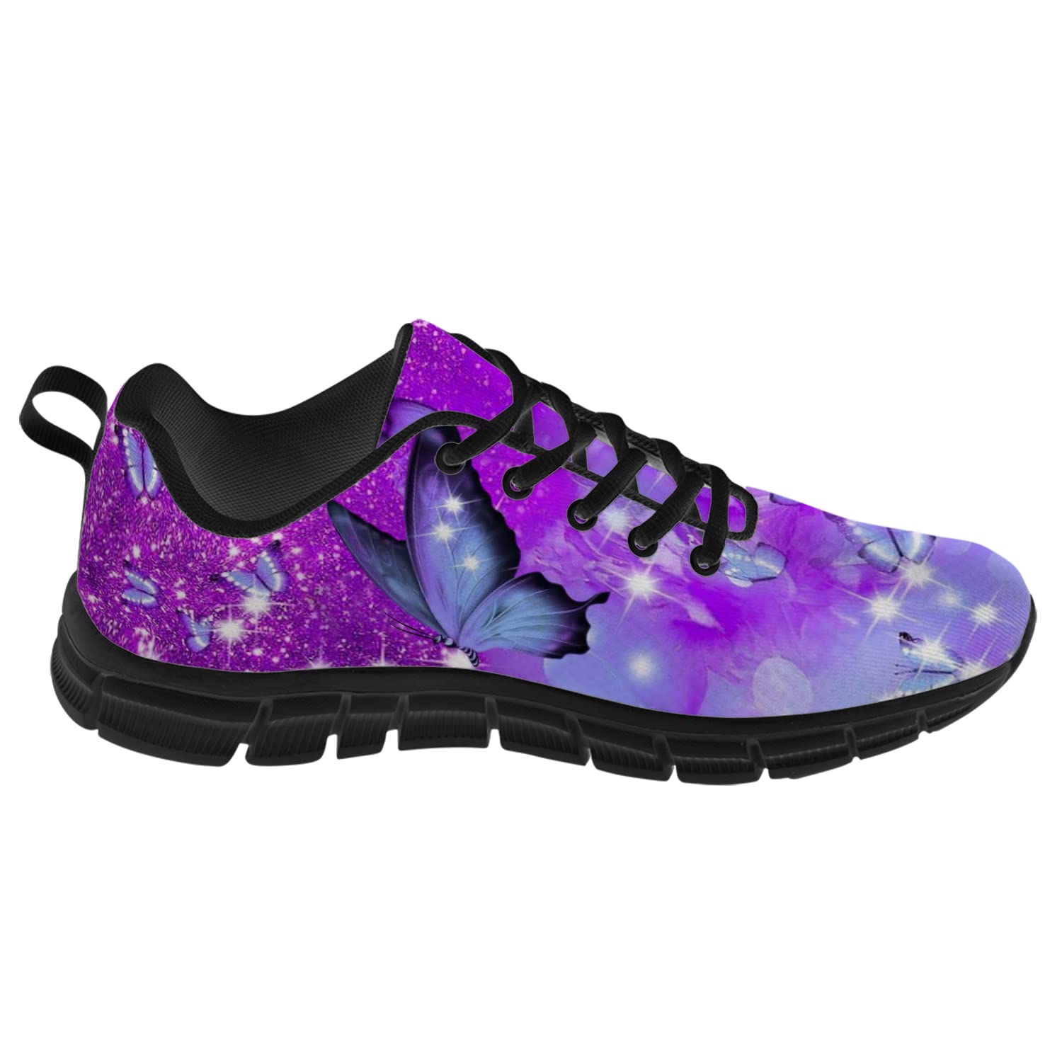 Butterfly Themed Women's & Girls' Running Shoes - Purple Aesthetic Butterfly Print Tennis Sneakers for Walking, Jogging & Travel - Size 8.5 Men / 10 Women - Perfect Gift for Runners & Fashion Lovers - Ideal for Gym, Park & Casual Outings