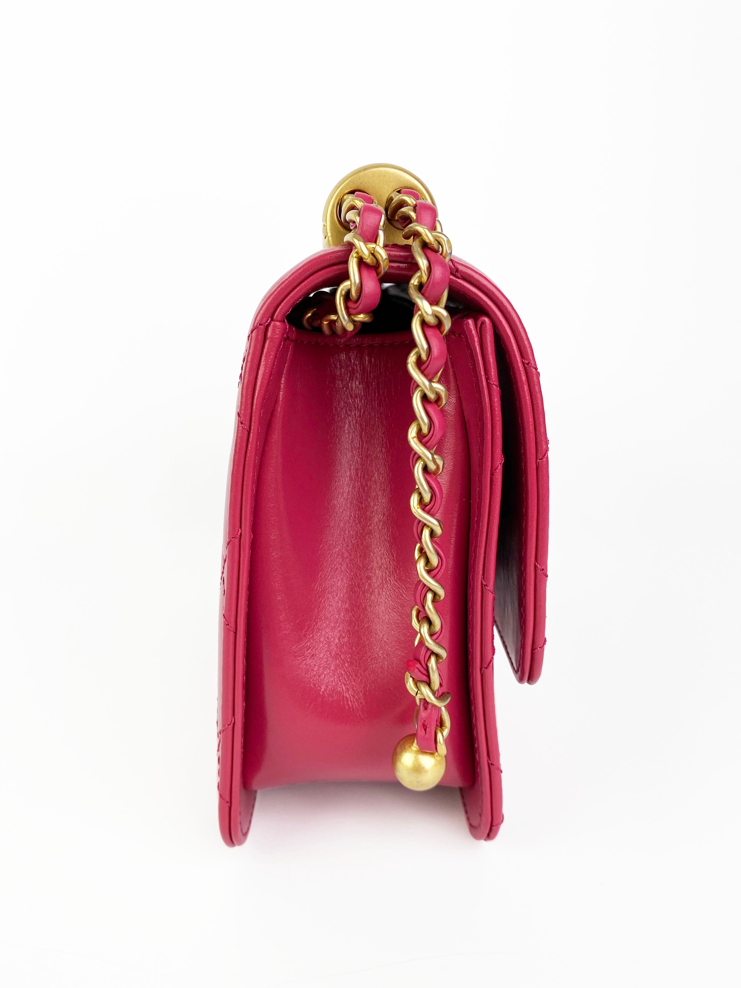 Chanel Small Deep Pink Flap Bag - Luxury Designer Crossbody Purse for Women | Perfect for Date Night, Parties & Special Occasions
