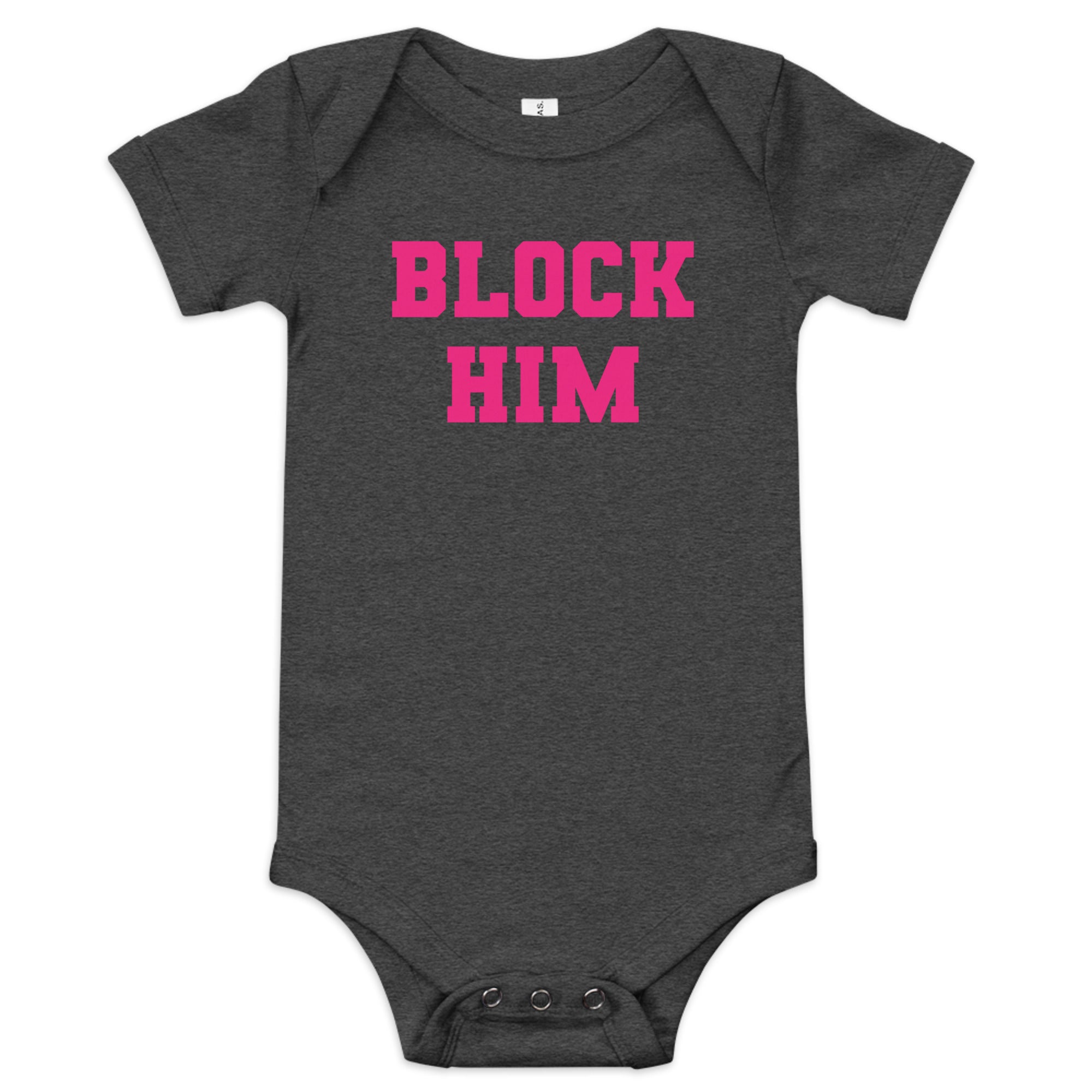Block Him Baby Short Sleeve Onesie - Cute & Comfortable Infant Bodysuit for Boys & Girls - Perfect for Playdates, Photo Shoots & Everyday Wear