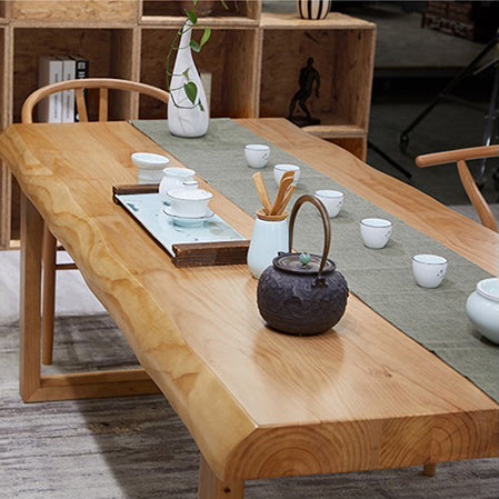 Simple Modern Pine Wood Chinese Tea Table - Handcrafted Solid Wood Tea Table for Living Room, Zen Decor, Asian Style Home Furniture - Perfect for Tea Ceremony, Meditation & Relaxation