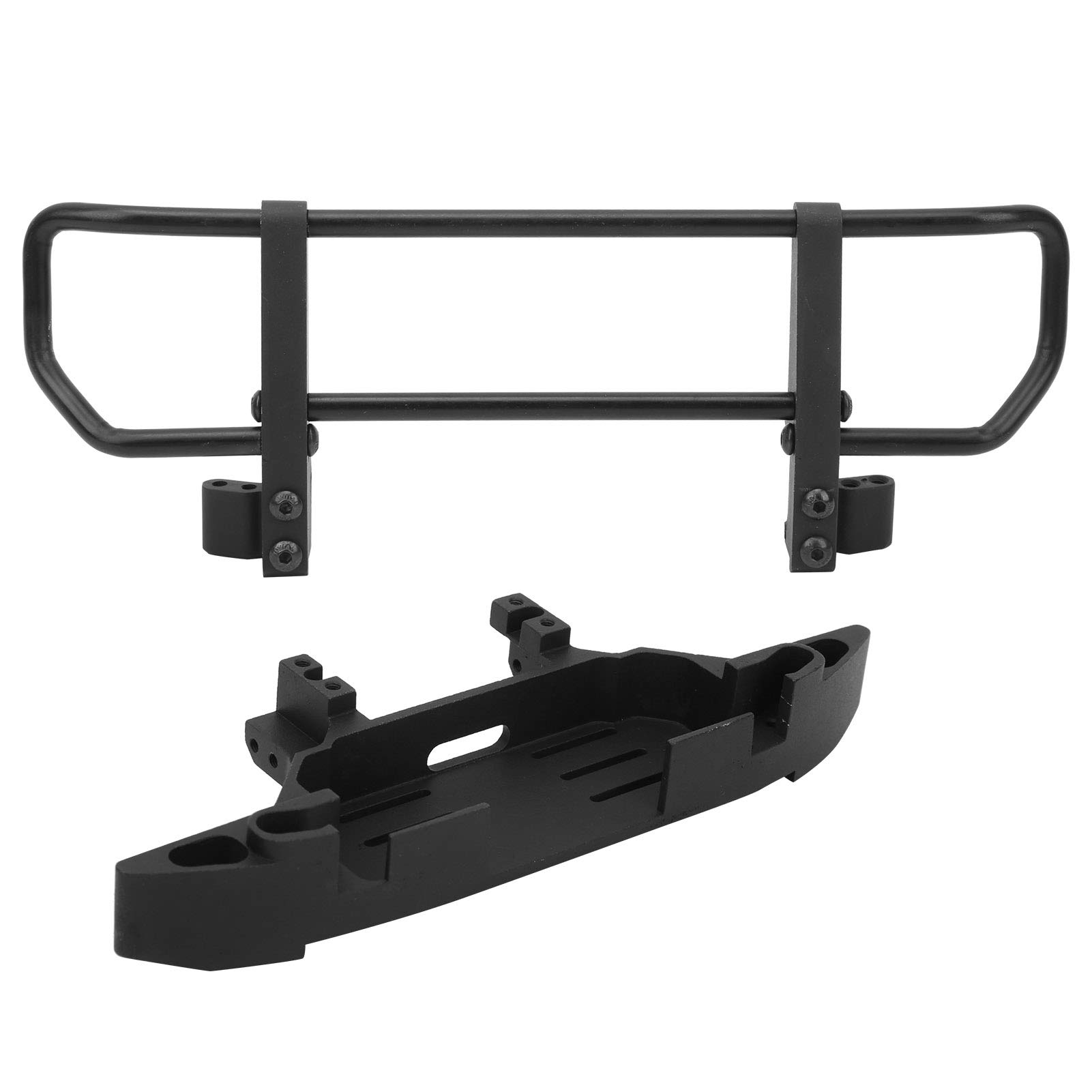 Universal 1/10 Scale RC Crawler Metal Front Bumper - Heavy Duty Black Off-Road Bumper for Traxxas, Axial & 1/10 RC Cars | Perfect for Rock Crawling, Trail Riding & Off-Road Adventures