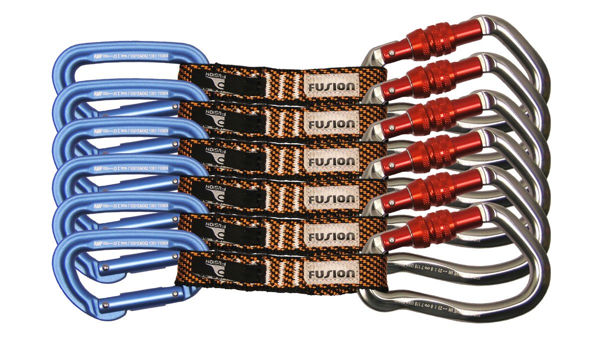 Fusion Climb Carabiners Quickdraw Sets - Lightweight Climbing Gear for Rock Climbing, Mountaineering & Outdoor Adventures