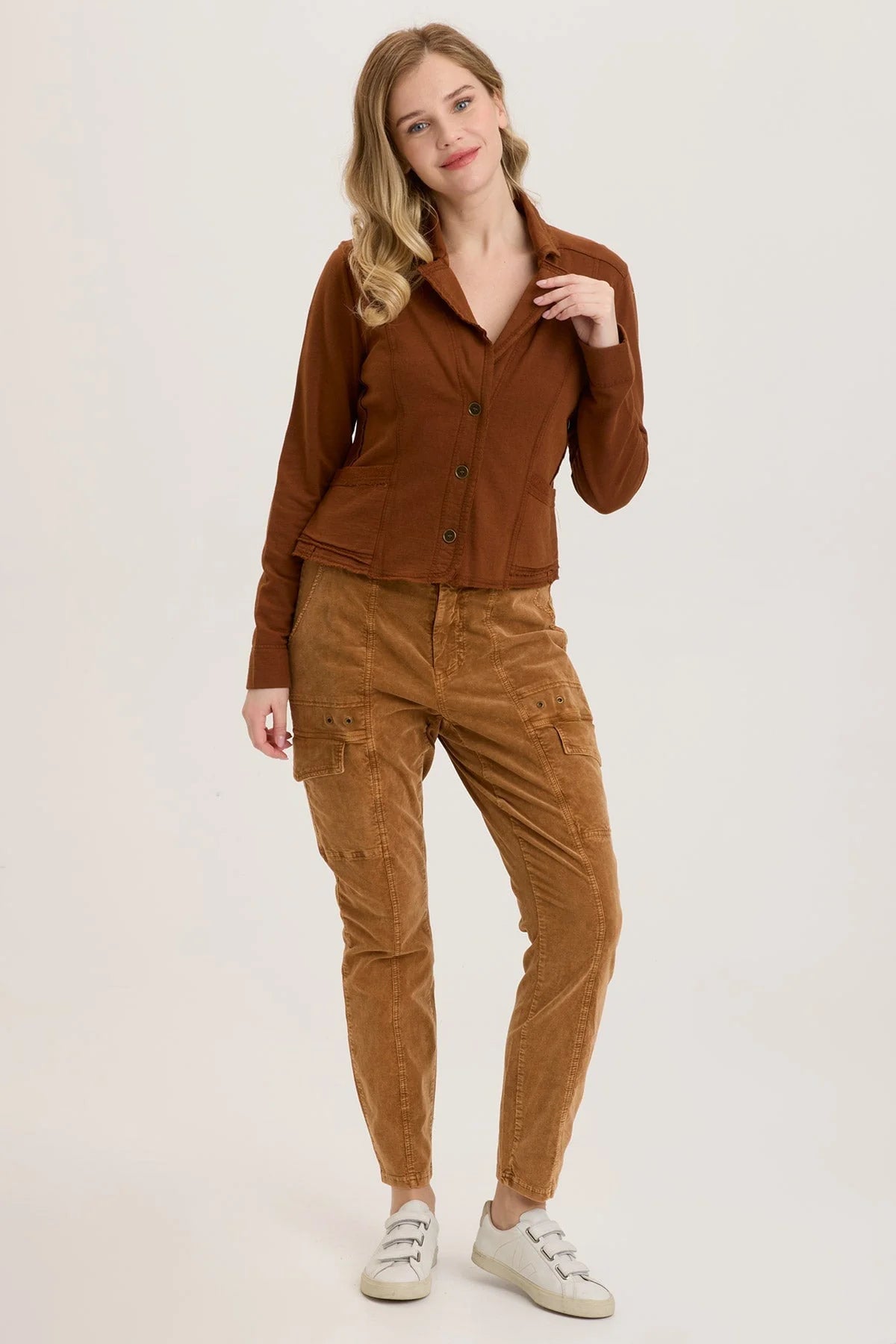 Distressed Wash Copper Cord Timberline Leggings - High Waisted Yoga Pants for Women, Perfect for Workouts, Running & Casual Wear