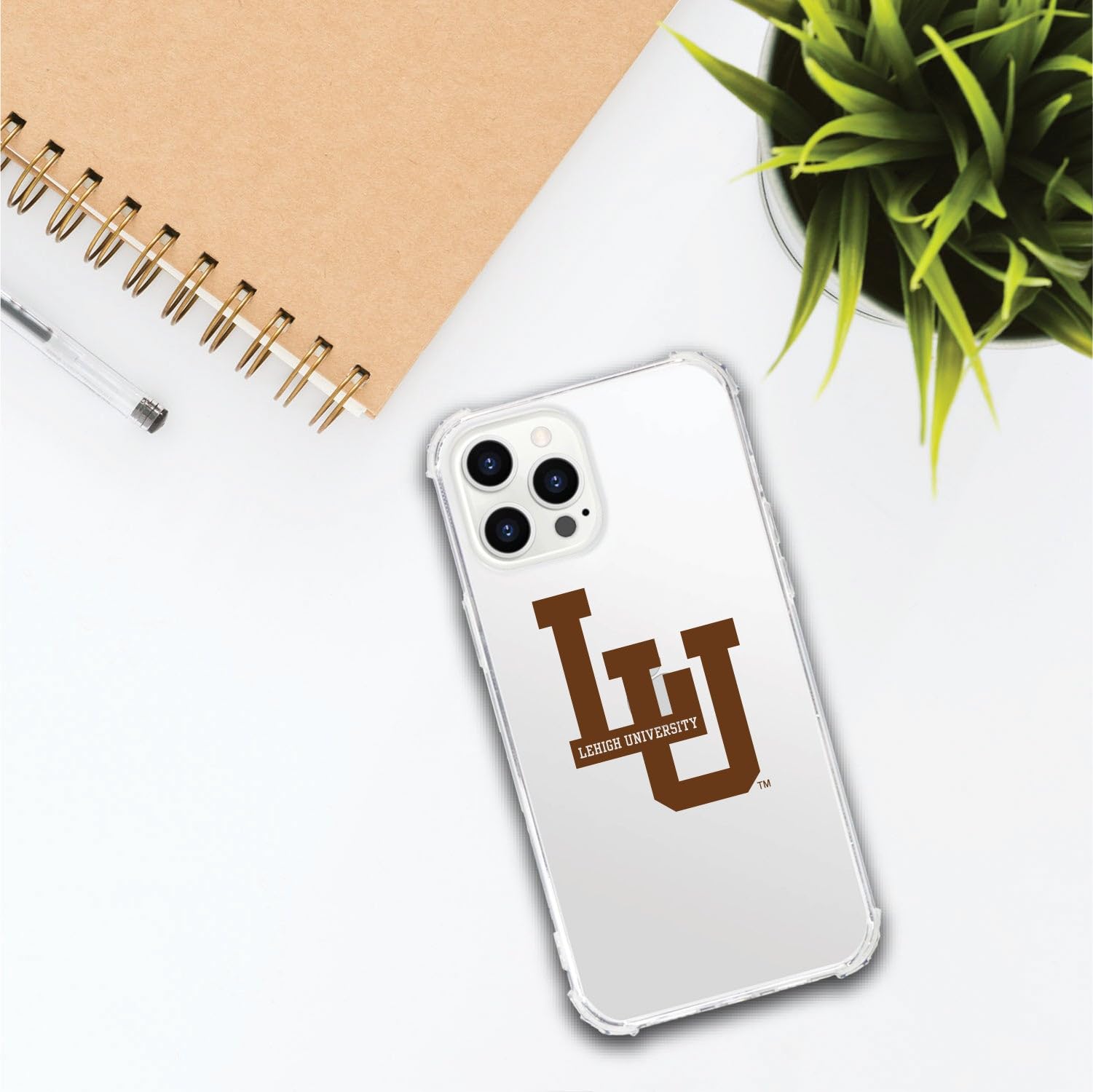 OTM Essentials Rugged Phone Case for iPhone 13 Pro Max - Shockproof Protective Cover with Reinforced Edges in Classic White | Perfect for Lehigh University Students & Outdoor Activities