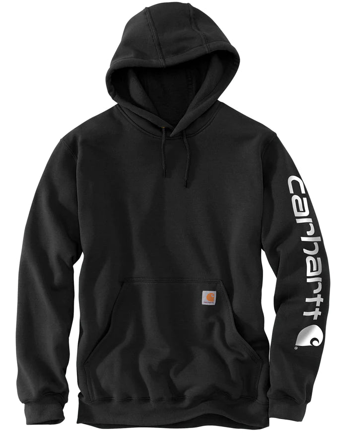 Carhartt Men's Signature Sleeve Logo Pullover Hoodie - Warm Fleece-Lined Sweatshirt for Work, Outdoor Activities & Casual Wear