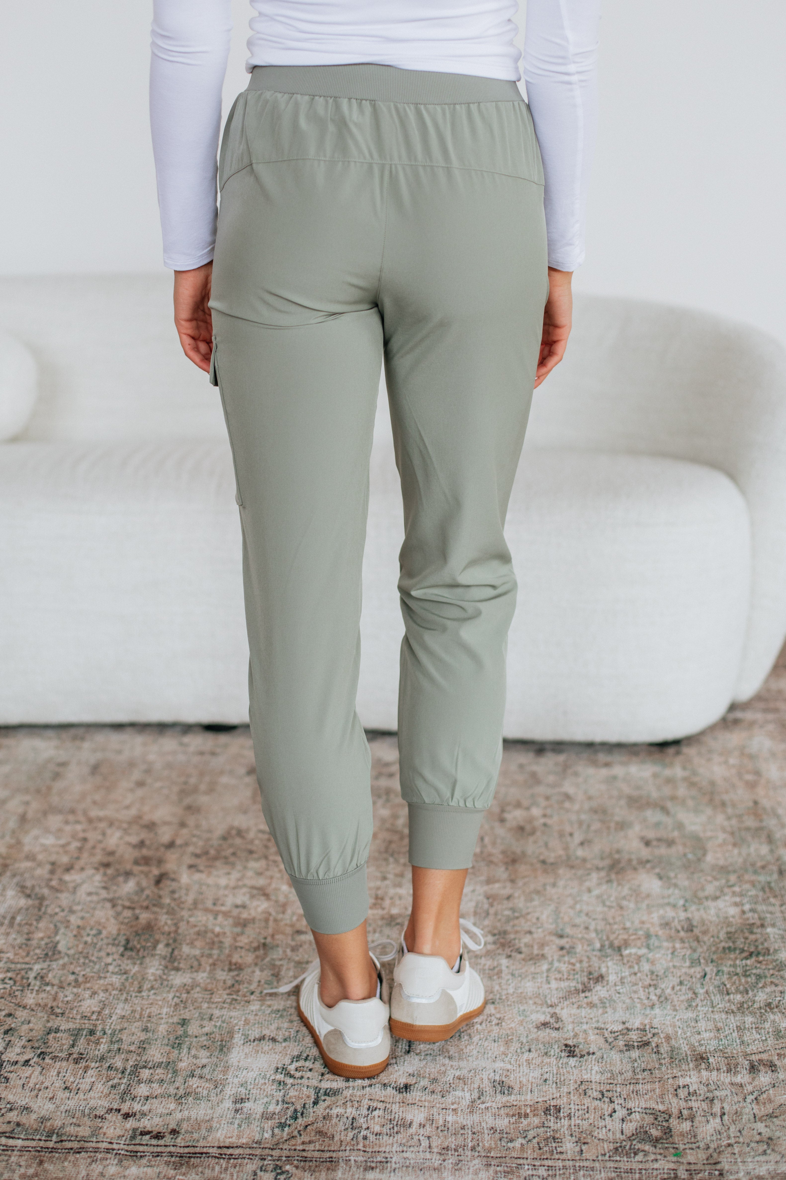 Malena Active Joggers for Women - High Waisted Soft Lounge Pants with Pockets - Sea Salt Color - Perfect for Yoga, Running, Gym Workouts and Casual Wear