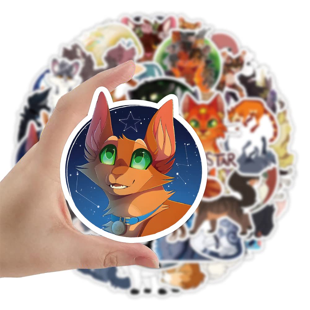 102pcs Warriors Cats Stickers Pack - Waterproof Vinyl Decals for Water Bottles, Laptops, Phones, Hard Hats & Skateboards - Fun Scrapbooking & Gift Ideas for Kids & Adults - Perfect for School, Work & DIY Projects