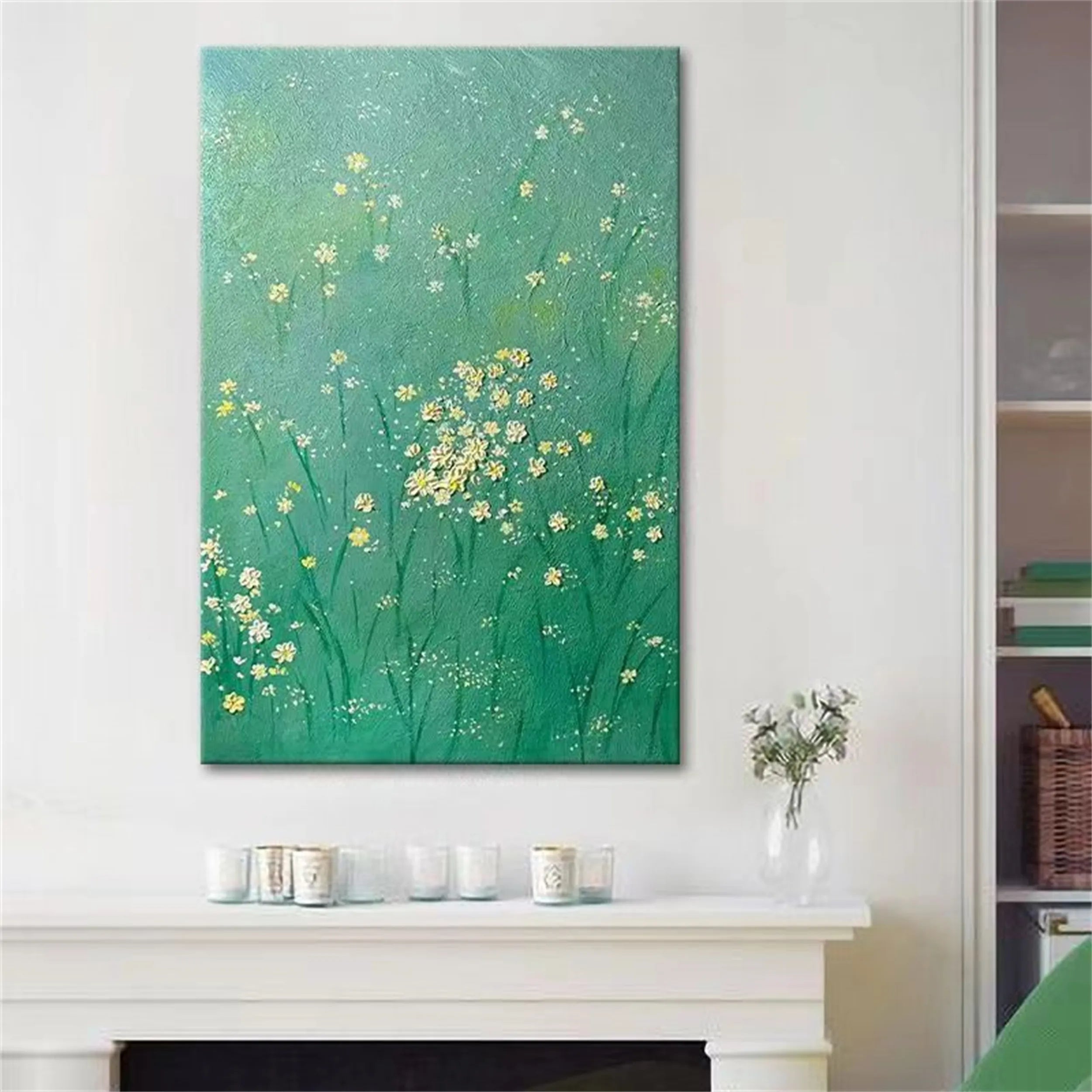 Flower and Tree Painting #FT059 - Handmade Canvas Wall Art for Home & Office Decor | Perfect for Living Room, Bedroom, or Gift