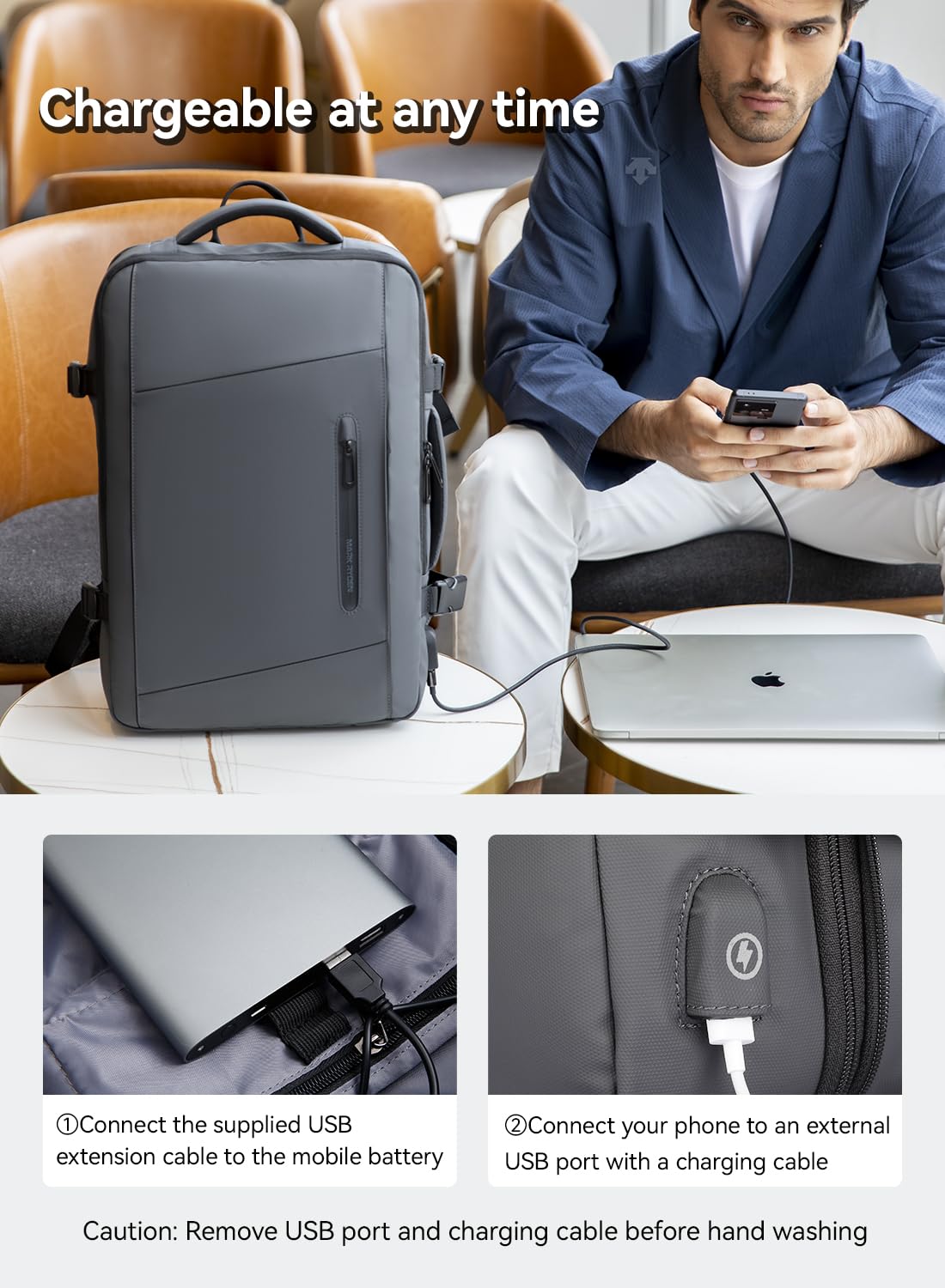 **Mark Ryden Expandable Waterproof Travel Backpack 25L-40L for Men & Women - USB Charging Port, Fits 17 Inch Laptop, Carry-On Flight Approved - Perfect for Business Trips, Commuting & Outdoor Adventures**