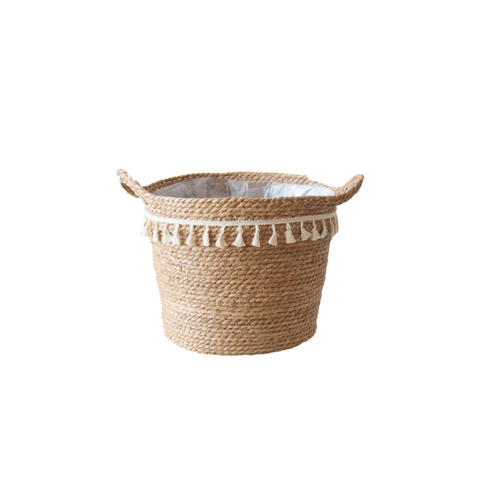 Takefuns Natural Handmade Rattan Woven Seagrass Flower Pot - Hanging Basket with Handle for Garden Decor, Home Storage & Indoor Plant Display | Perfect for Boho Home Decor, Patio Hanging Plants, and Farmhouse Style Organizers