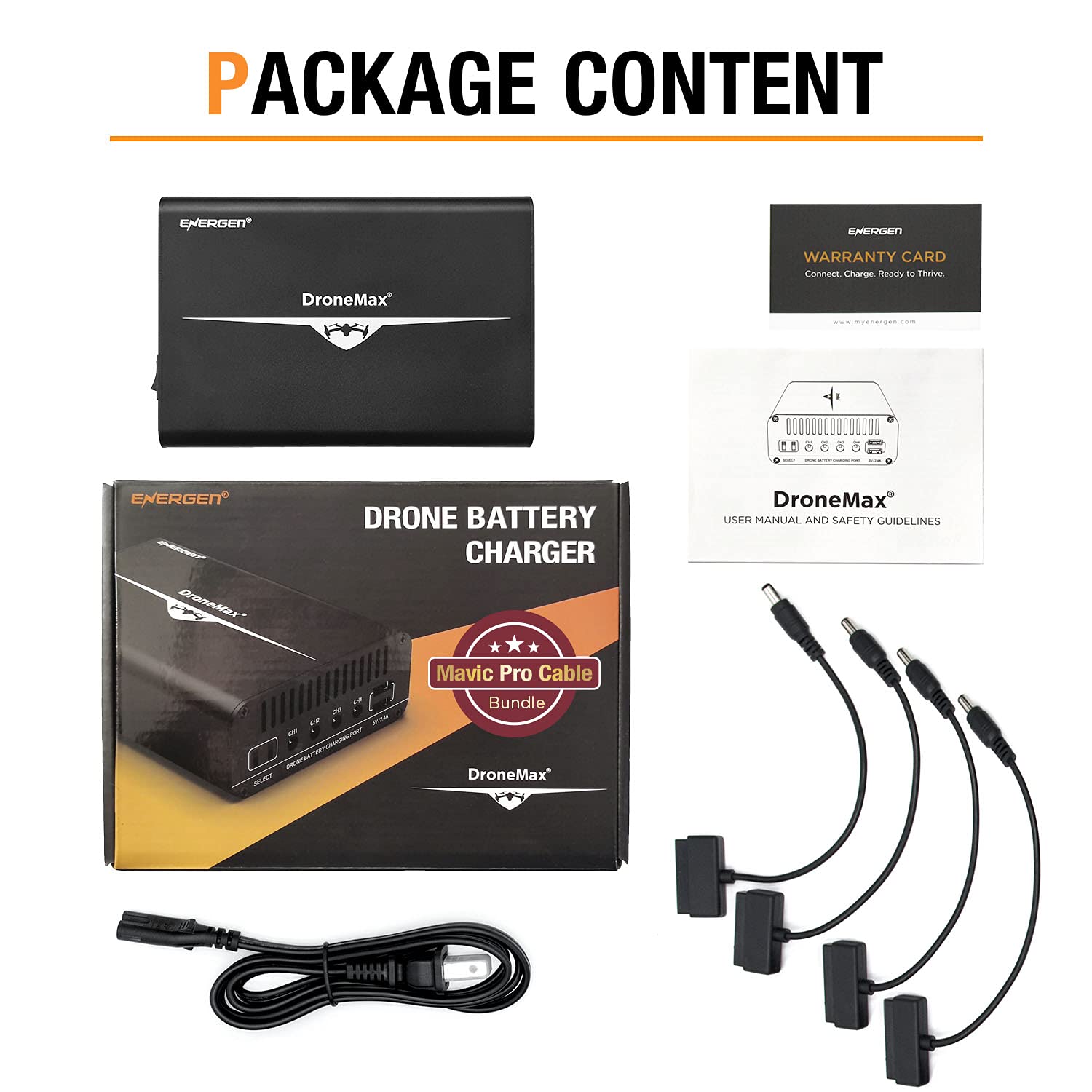 DJI Mavic Pro Battery Charger Hub - Fast Charging Station for 4 Batteries & 2 USB Devices | Perfect for Travel, Outdoor Adventures & Professional Drone Photography