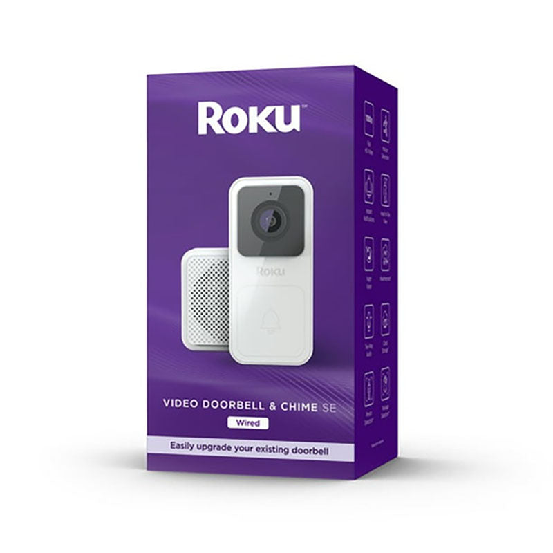 Roku Smart Home Wired Doorbell with Camera - Model DS1000R - Monitor Your Home Security Day & Night