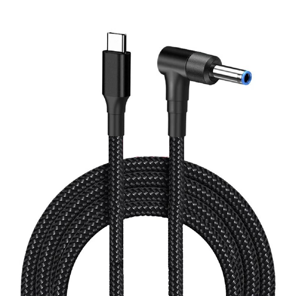 USB C to 4.5mm Laptop Charger Cable - 100W PD Fast Charging 6.5ft USB Type C Male to DC 4.5x3.0mm Converter Cord for HP Pavilion, Spectre, Chromebook, Stream 11/13/14/15 - Perfect for Home, Office & Travel Charging