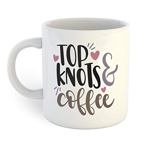 Best Top Knots Coffee Mug - Cute & Stylish Ceramic Tea Cup for Women - Perfect for Home, Office & Gifts