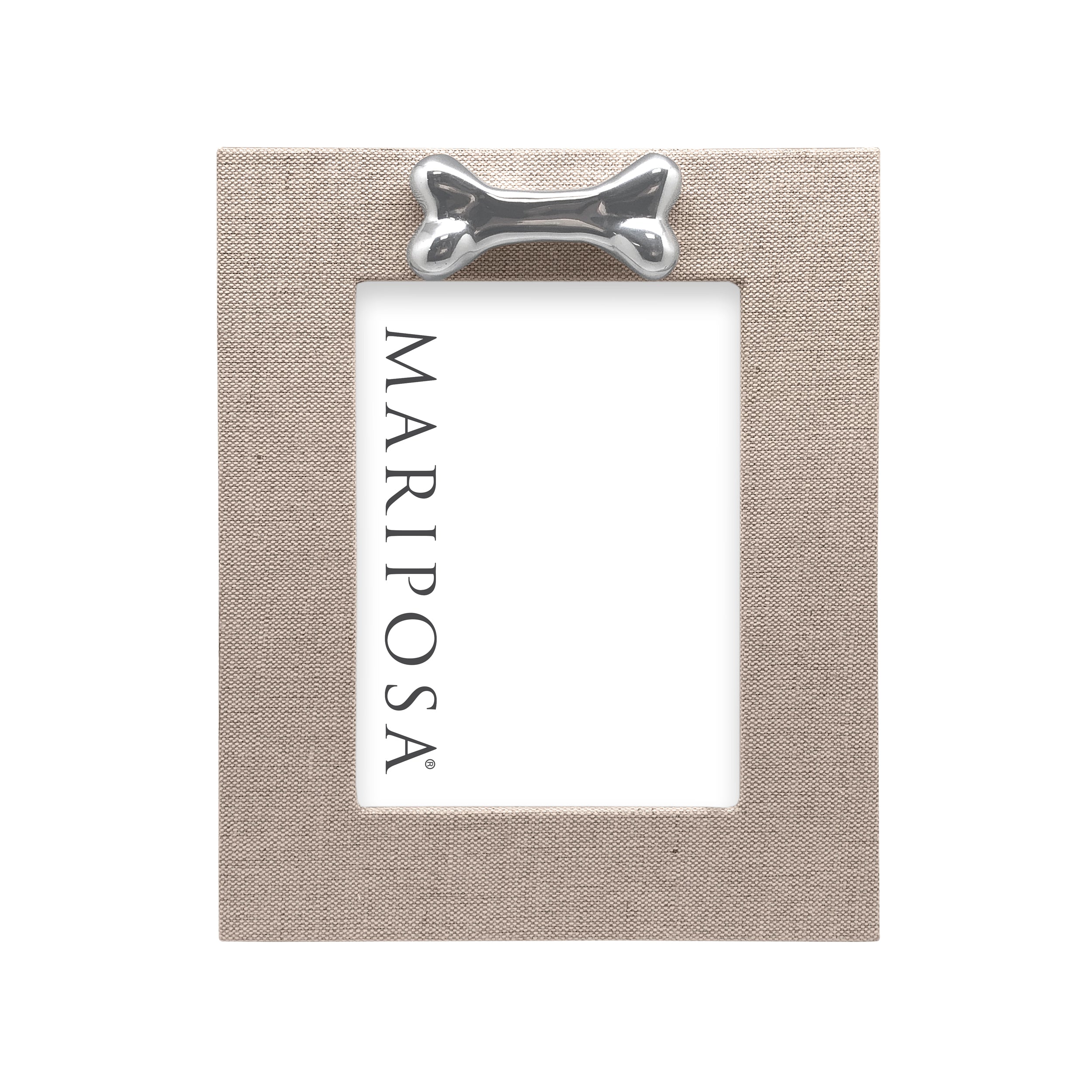 Natural Linen Dog Bone 5x7 Vertical Picture Frame - Perfect for Pet Photos, Home Decor, and Gift Giving