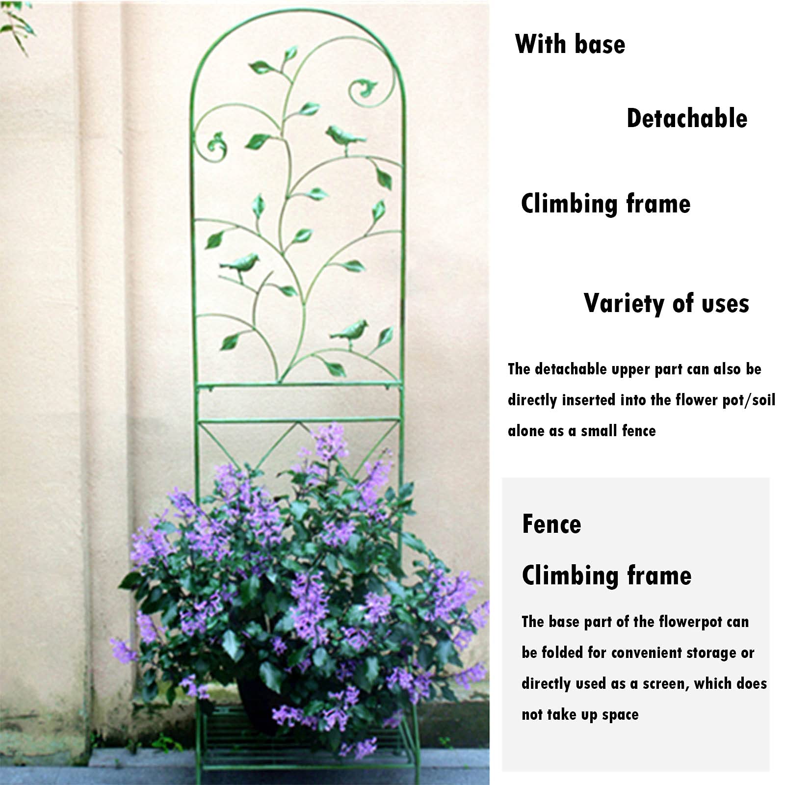 Rustproof Black Iron Garden Trellis for Potted Plants, Vines, Vegetables & Flowers - Metal Wire Lattice Grid Panels for Ivy, Roses, Cucumbers, Clematis - Perfect for Patio, Balcony & Outdoor Gardening