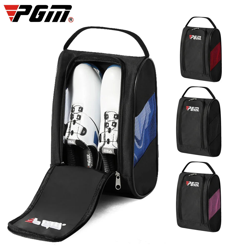PGM Portable Mini Golf Shoe Bag - Lightweight Nylon Golf Ball Holder & Tee Organizer - Breathable Sports Accessories Pouch for Golfers | Perfect for Travel, Course & Storage
