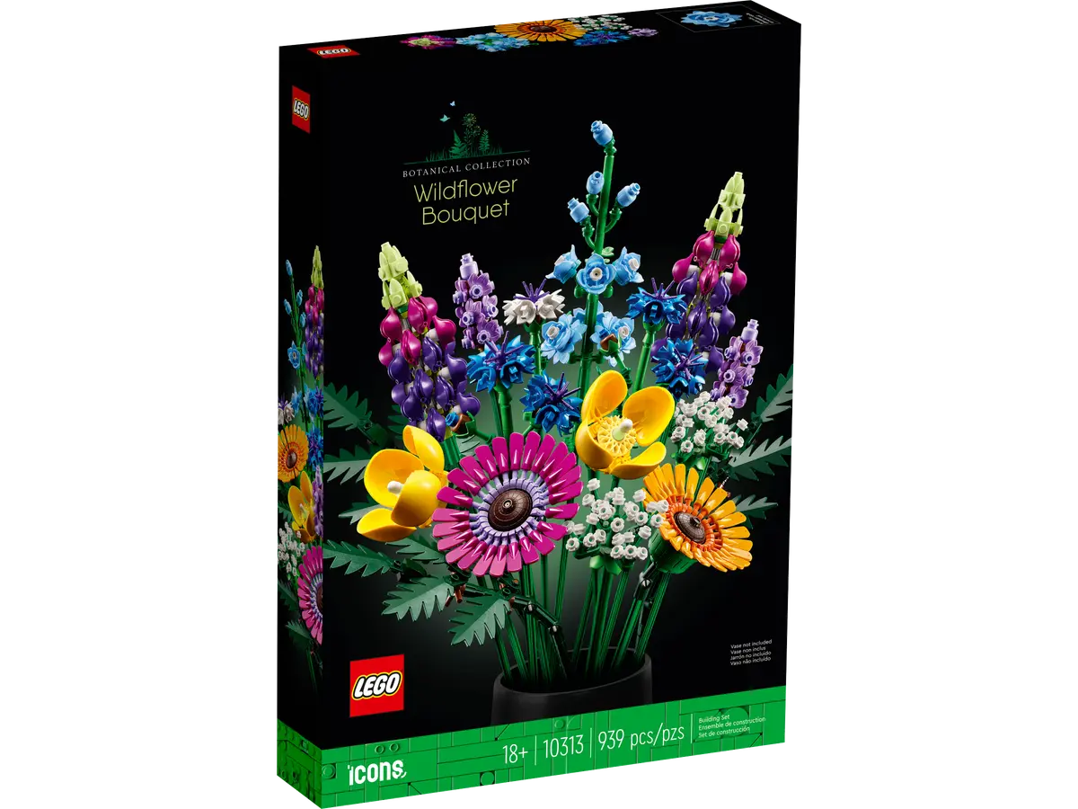 LEGO Botanical Collection Wildflower Bouquet Building Kit - DIY Artificial Flowers for Home Decor, Gift for Adults & Teens - Perfect for Office Desk, Living Room & Wedding Centerpieces