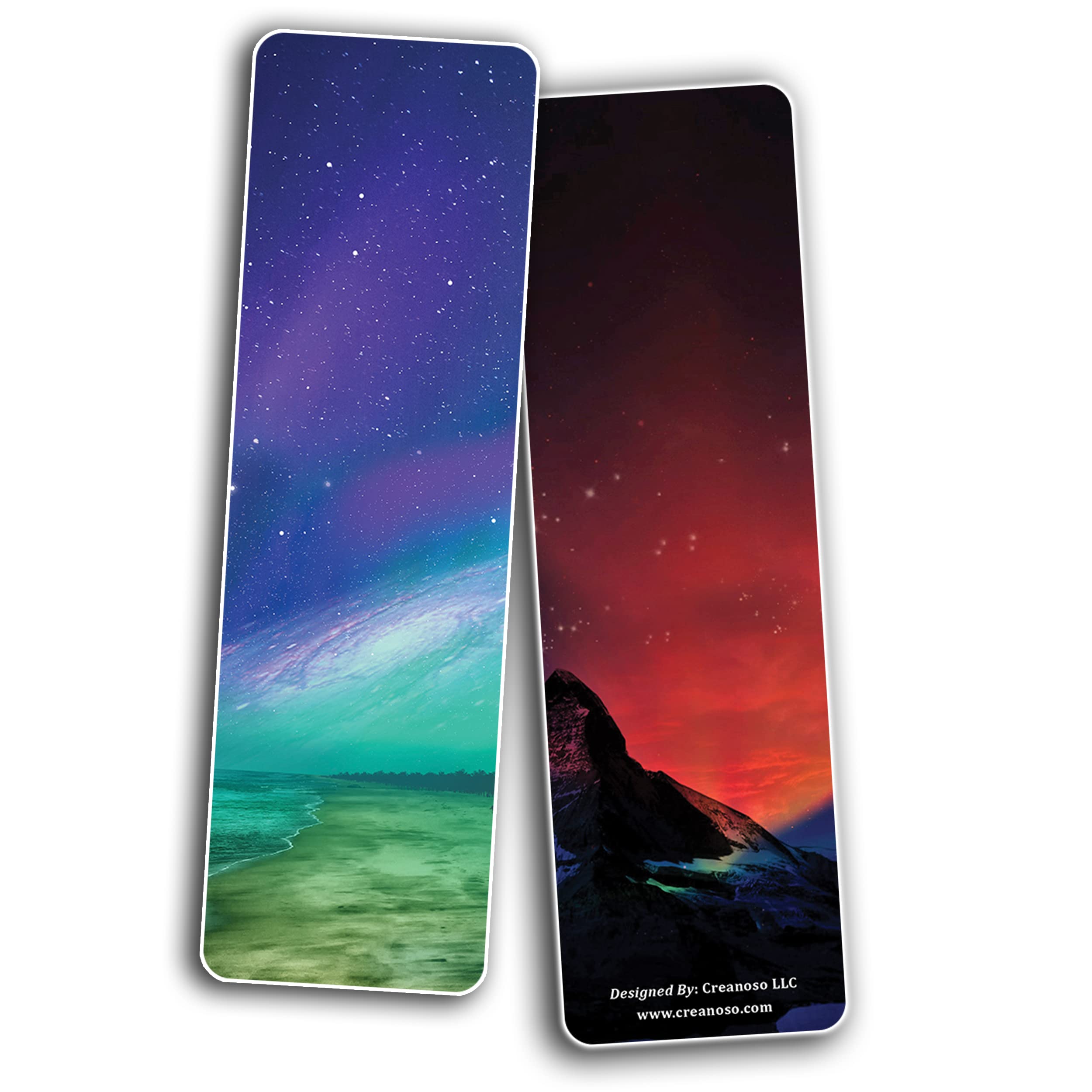 Aurora Night Sky Inspirational Bookmarks (12 Cards) – Motivational Bookmark Set for Kids & Teens – Perfect Reading Gifts & Book Page Markers – Great for School, Reading Clubs & Birthday Presents